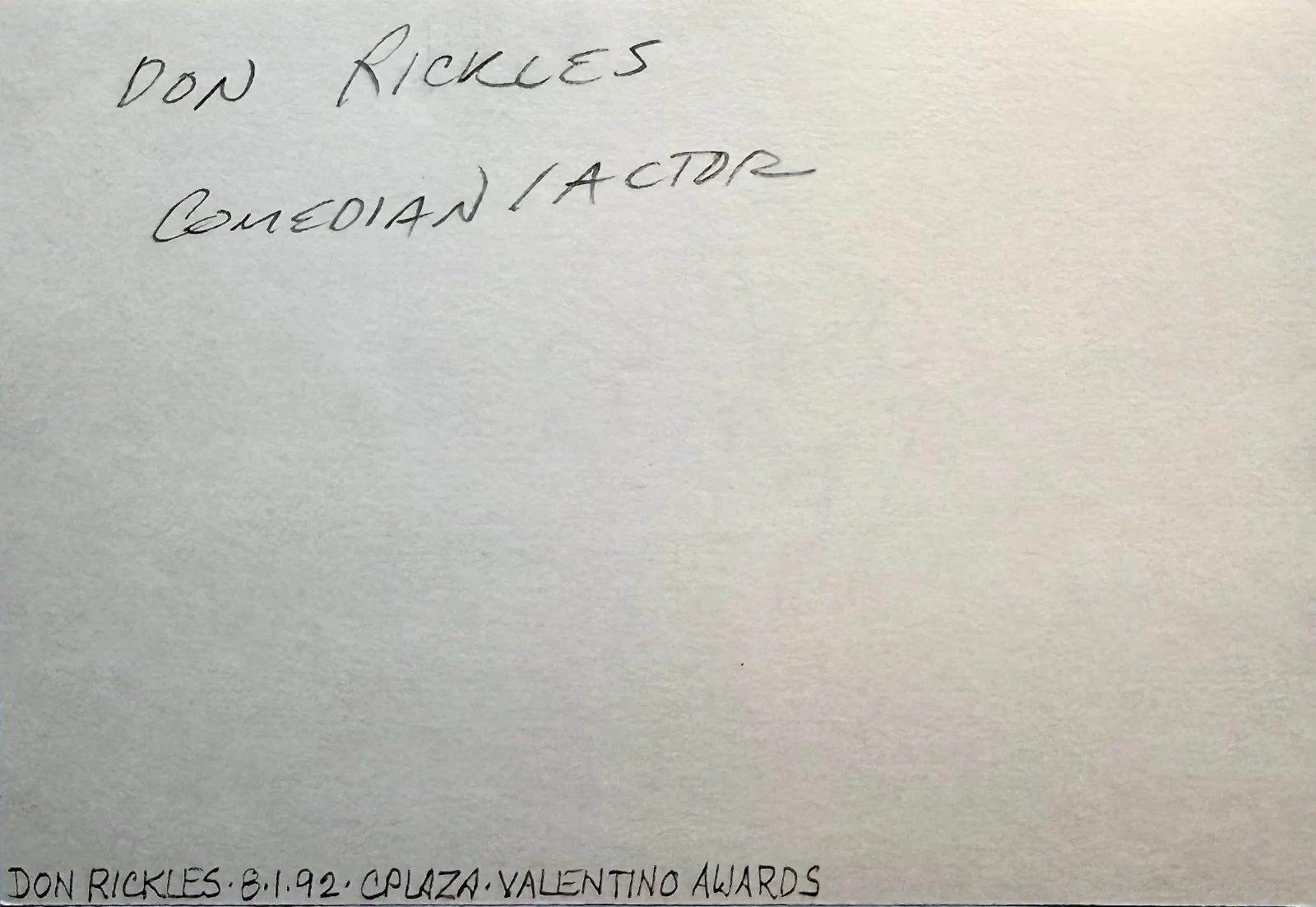 Don Rickles — DON RICKLES Autographed Signed 4x6 INDEX CARD Kelly's Heroes Comedian TOY STORY, изображение 2