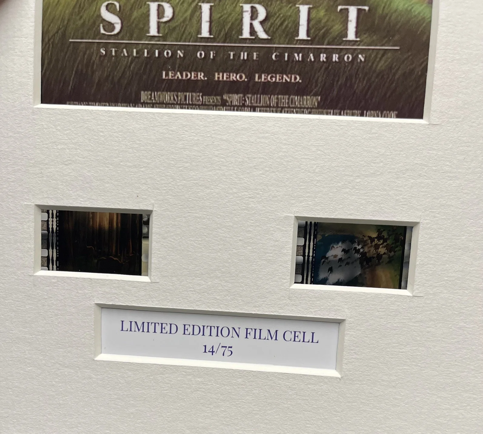 SPIRIT. The Stallion of Cimarron. 35mm Film Cell Mounted Display, изображение 3