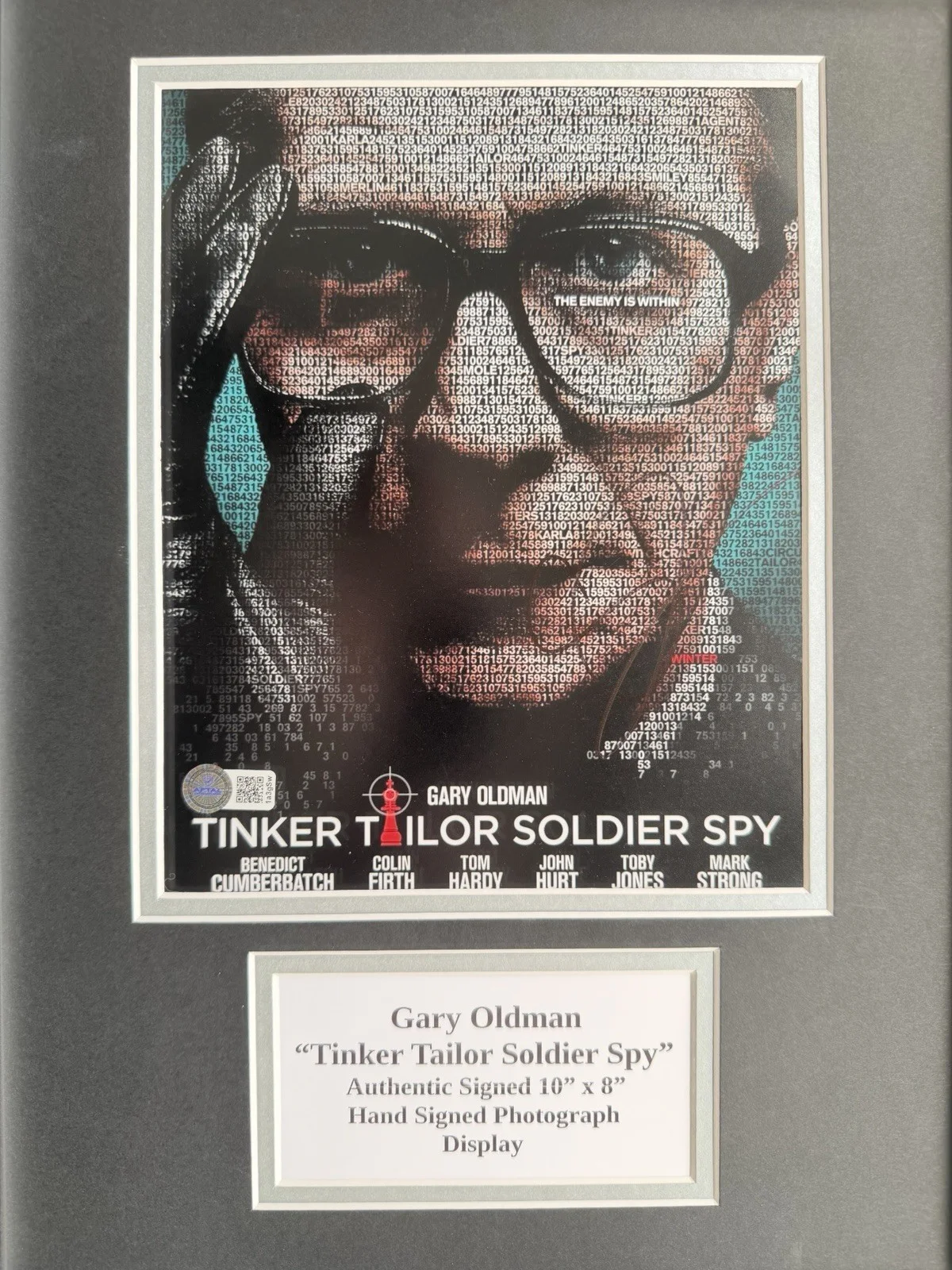 Gary Oldman “Tinker Tailor Soldier Spy” Signed Framed 16” X 12” Print Display, image 2