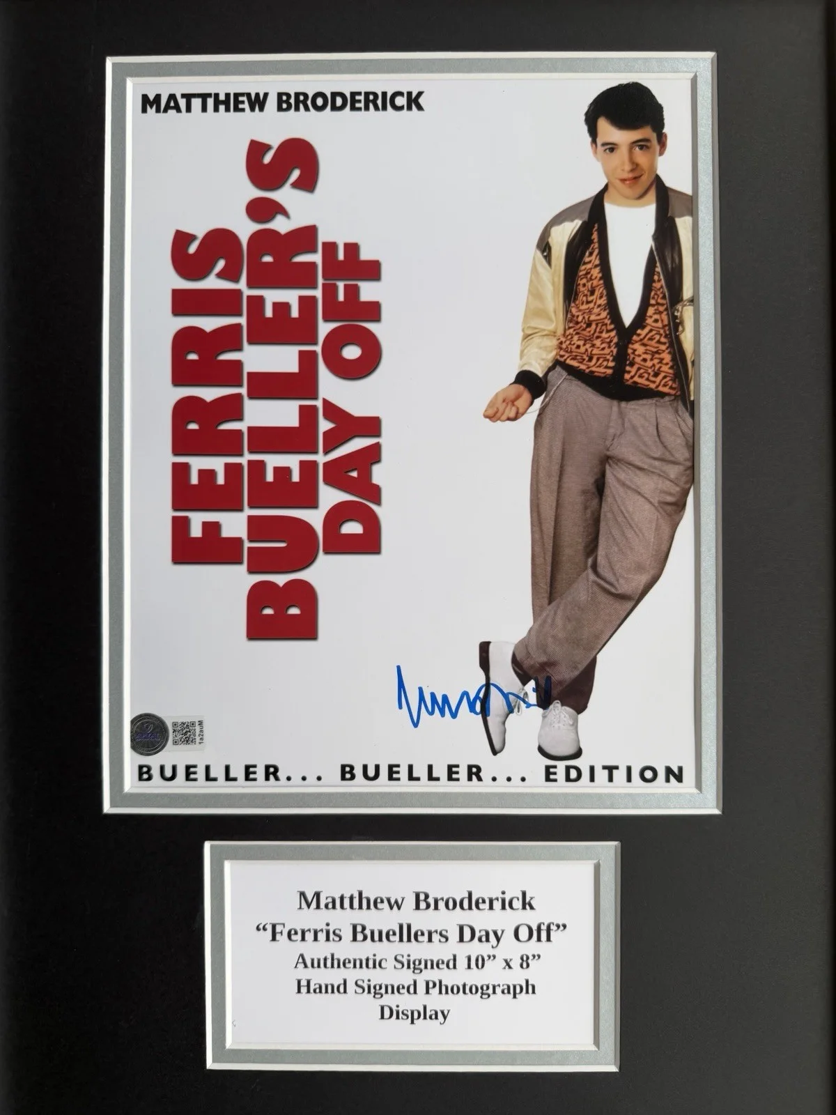 Matthew Broderick “Ferris Buellers Day Off “ Signed Framed 16”X12” Print Display, image 2