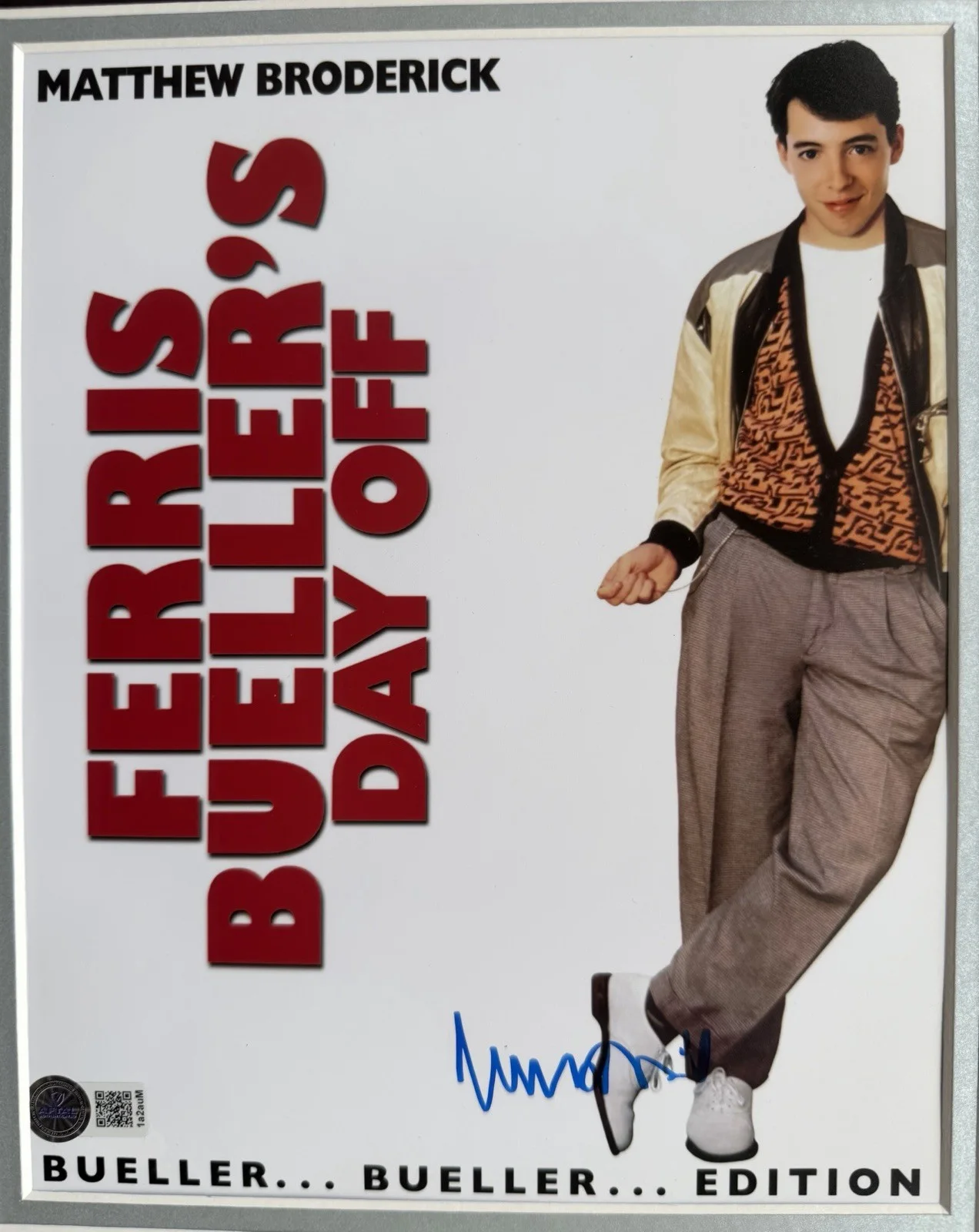 Matthew Broderick “Ferris Buellers Day Off “ Signed Framed 16”X12” Print Display, image 3
