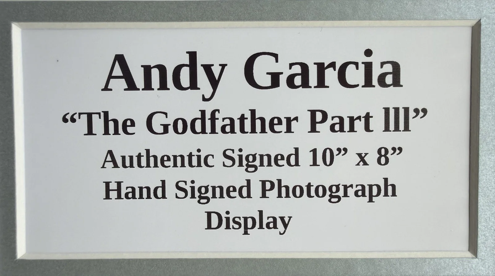 Andy Garcia “The Godfather Part III” Signed Framed 16” X 12” Print Display, изображение 4