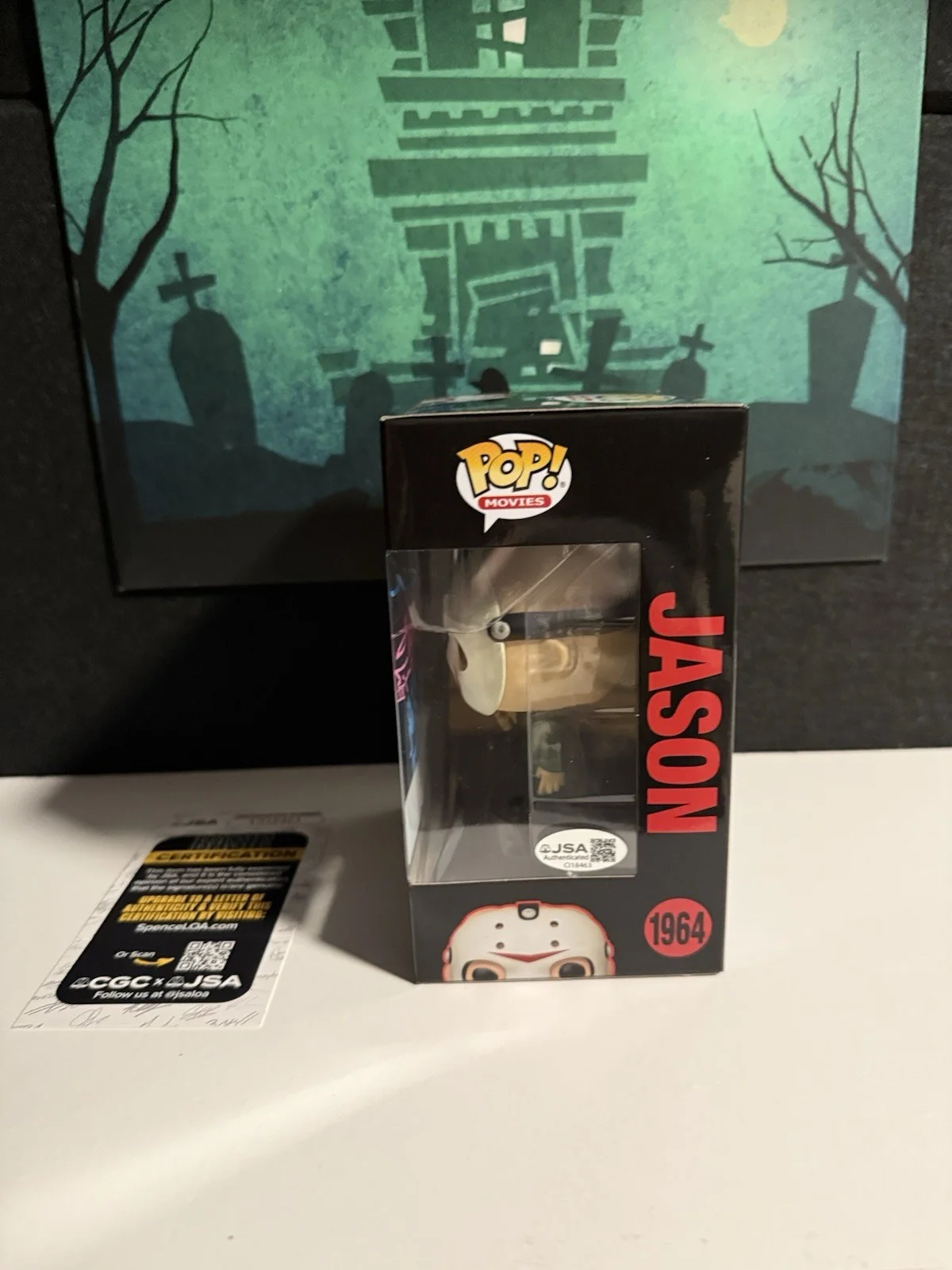 TOM SAVINI — TOM SAVINI/KANE HODDER/THOM MATTHEWS SIGNED JASON FUNKO POP 01 FRIDAY THE 13Th, image 2