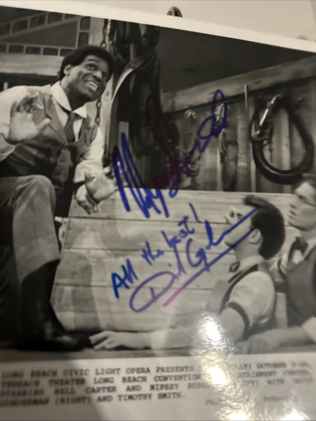 David Gunderman Nipsey Russell — Nipsey Russell And David Gunderman Autographed 8 X 10 Black-And-White Photo Whit, image 2
