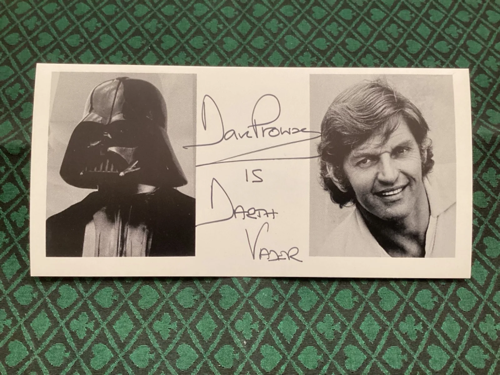 Dave Prowse — Dave Prowse autograph photo fan club card PSA authenticated