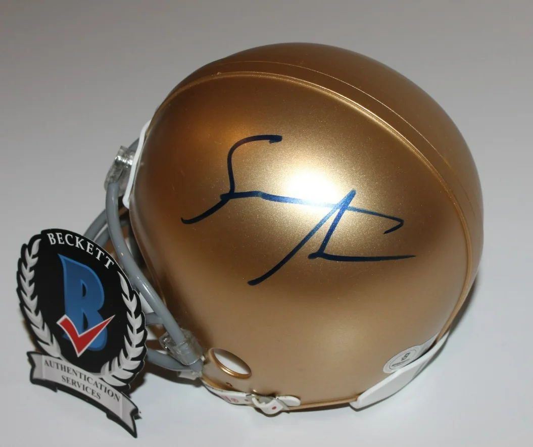 SEAN ASTIN SIGNED NOTRE DAME FIGHTING IRISH MINI HELMET RUDY MOVIE BECKETT COA, изображение 2