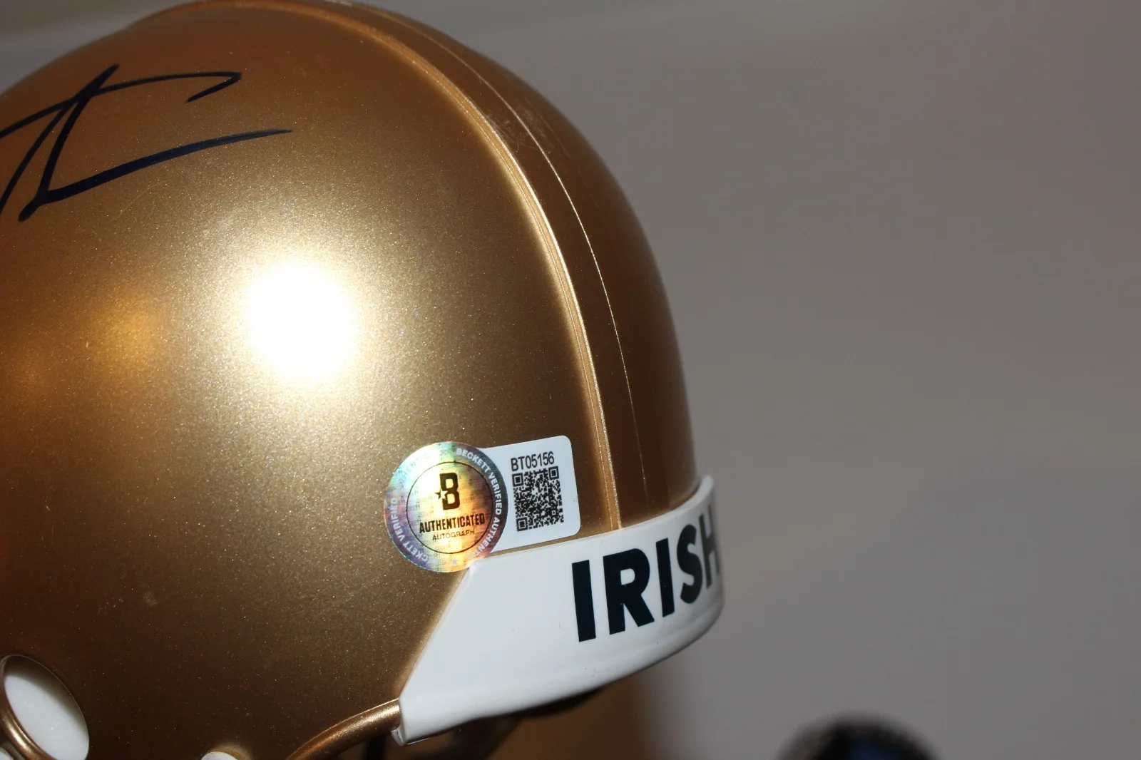 SEAN ASTIN SIGNED NOTRE DAME FIGHTING IRISH MINI HELMET RUDY MOVIE BECKETT COA, изображение 3