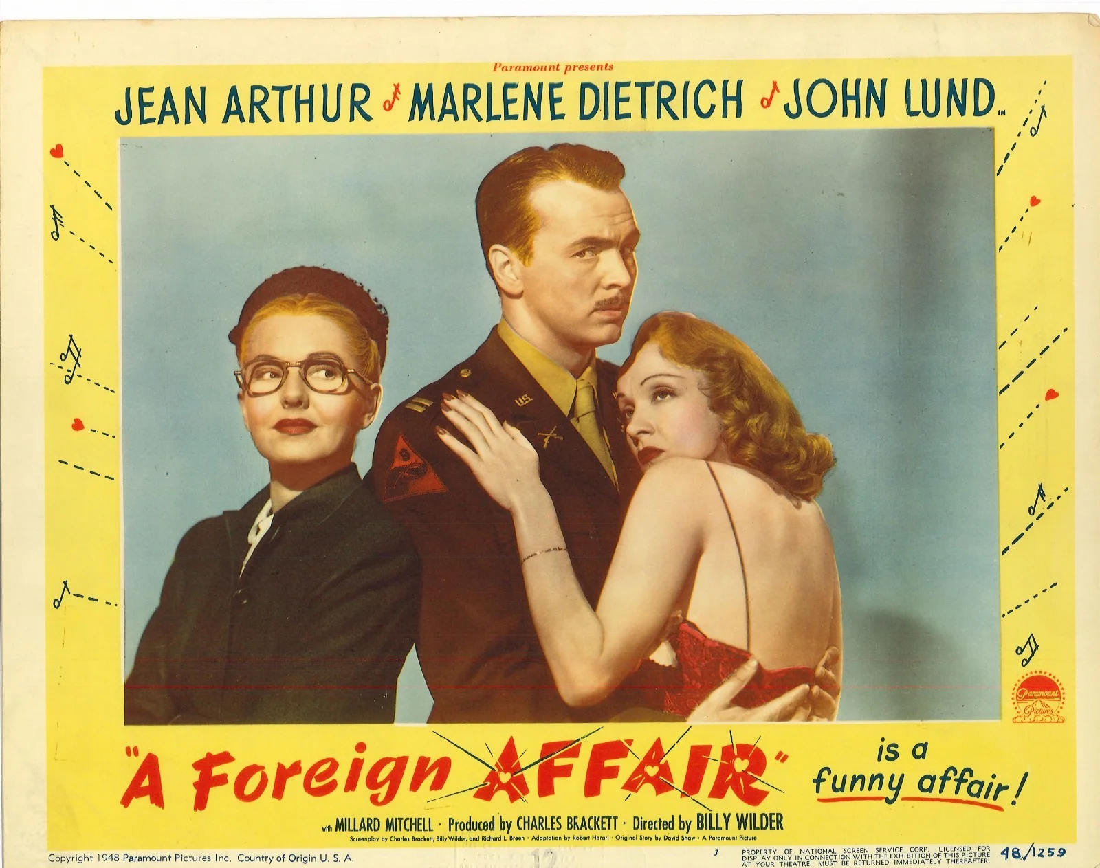 A Foreign Affair 2x ORIGINAL US Lobby Cards Marlene Dietrich Billy Wilder 1948, изображение 2