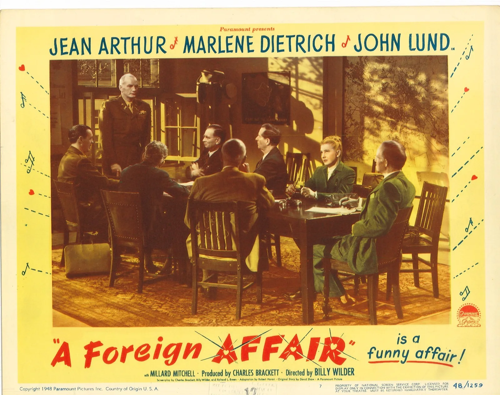 A Foreign Affair 2x ORIGINAL US Lobby Cards Marlene Dietrich Billy Wilder 1948, изображение 3