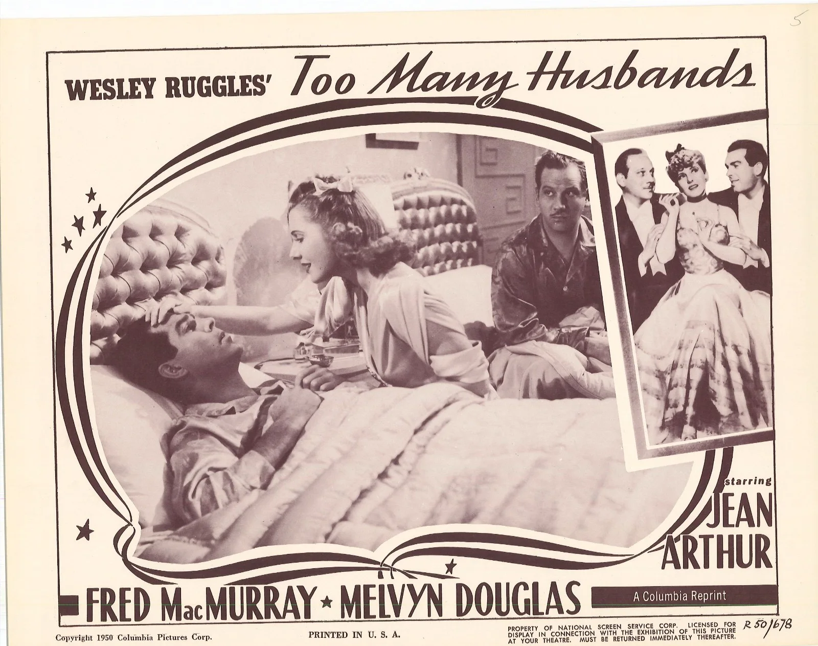 Too Many Husbands 5x ORIGINAL US Lobby Cards Jean Arthur Wesley Ruggles 1950RR, изображение 4