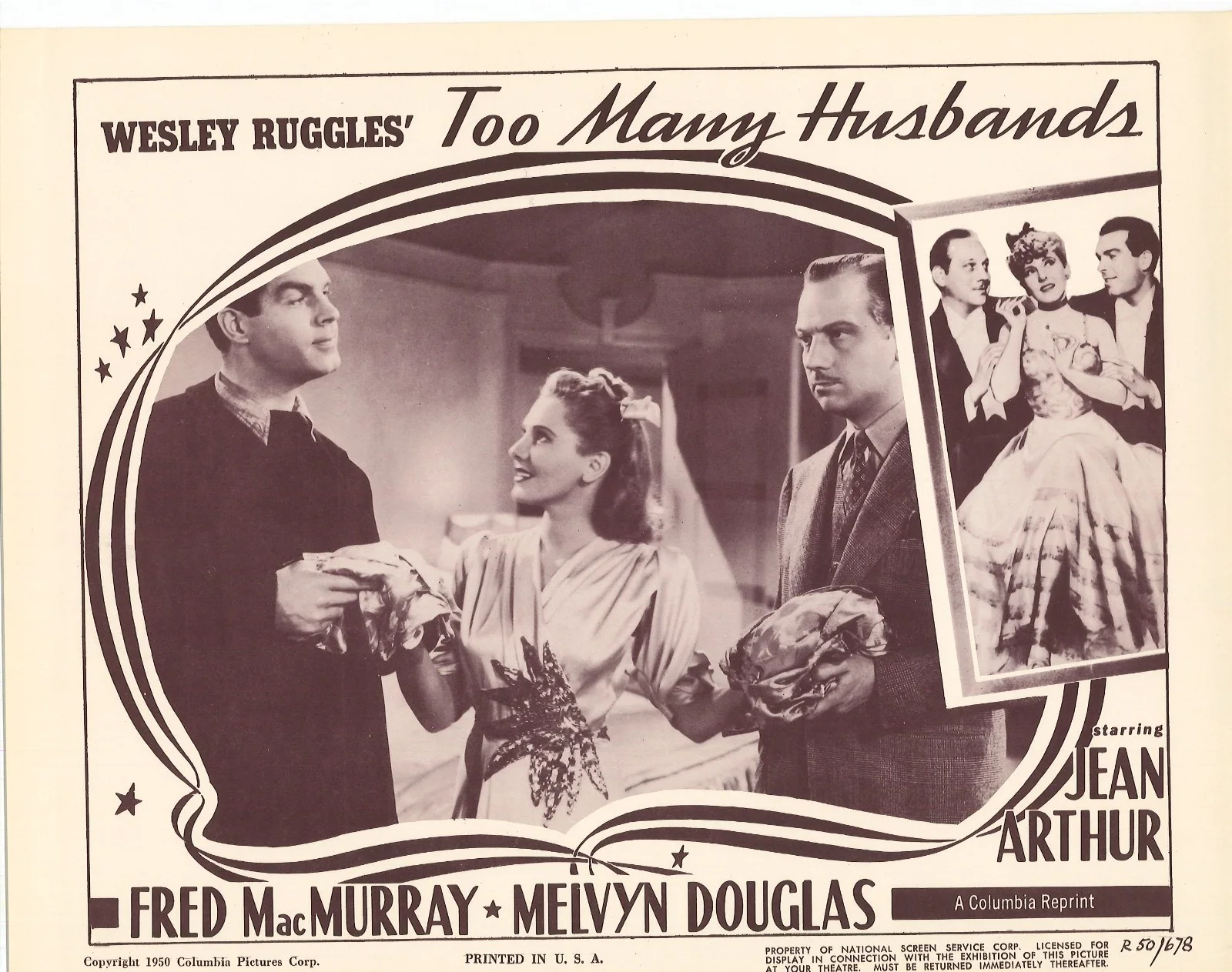 Too Many Husbands 5x ORIGINAL US Lobby Cards Jean Arthur Wesley Ruggles 1950RR, изображение 5