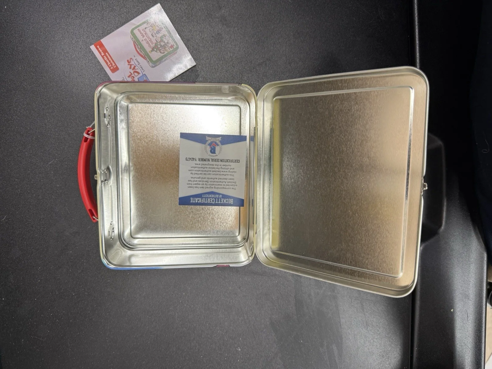 PETER ROBBINS — PETER ROBBINS SIGNED CHARLIE BROWN ORIGINAL MINI LUNCHBOX PEANUTS BAS BECKETT, image 2