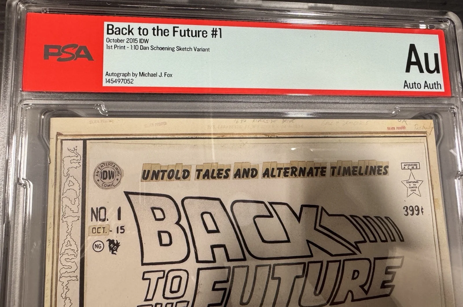IDW Back to the Future #1 Variant Michael J Fox Signed PSA Authentic Comic, image 4