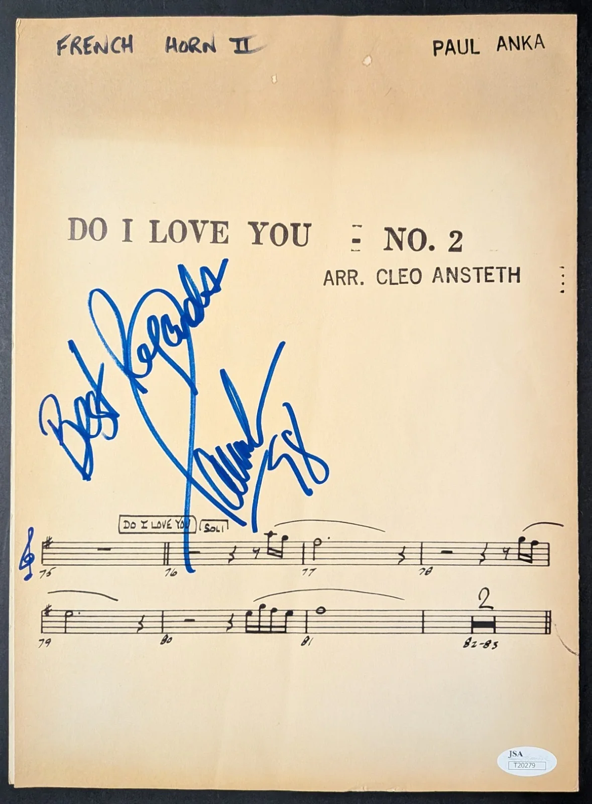 Singer Paul Anka Signed Autographed Sheet Music + Ticket JSA Music Songwriter, image 5