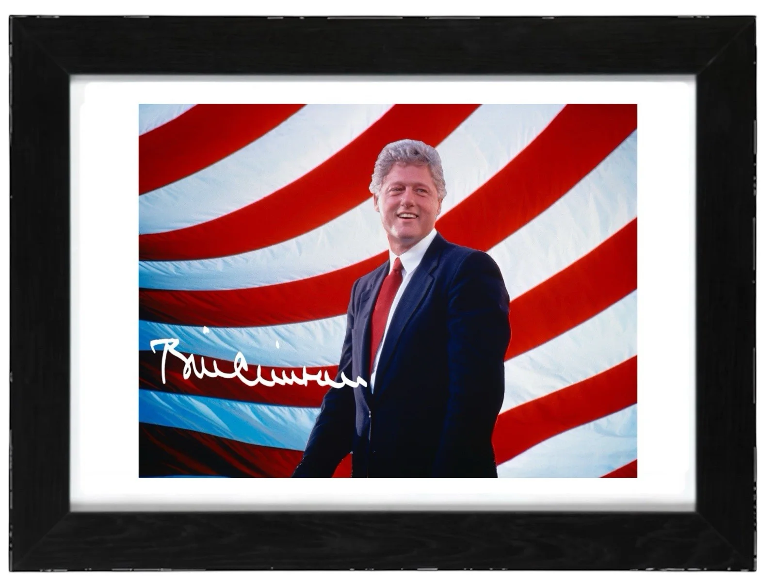 Bill Clinton Signed Autograph PHOTO Pre Print 6x4/A4/ Framed, image 2