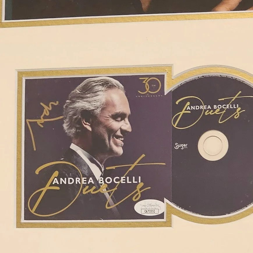 Andrea Bocelli Signed Autographed Duets CD Framed JSA COA, image 2