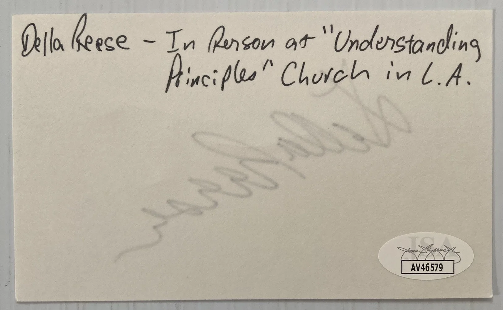Della Reese — Touched By An Angel Della Reese Signed Autograph 3x5 Index Card - JSA - FREE S&H, изображение 3