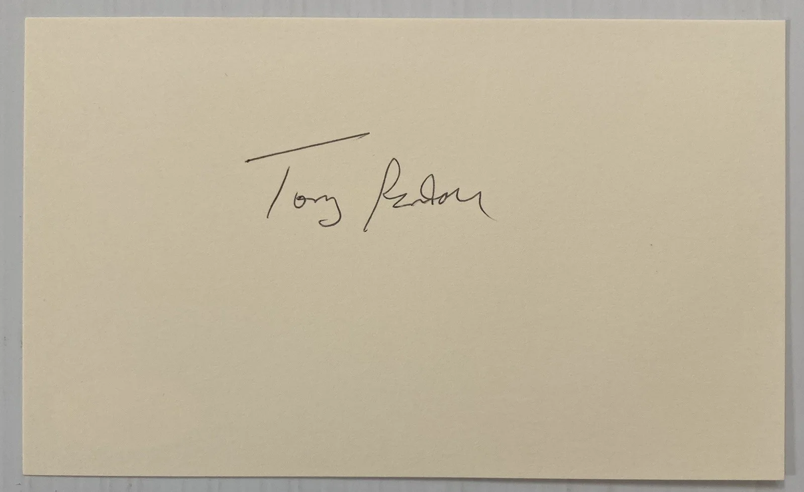 Tony Randall — Odd Couple Tony Randall Signed Autograph 3x5 Index Card - JSA Cert - FREE S&H!, image 2