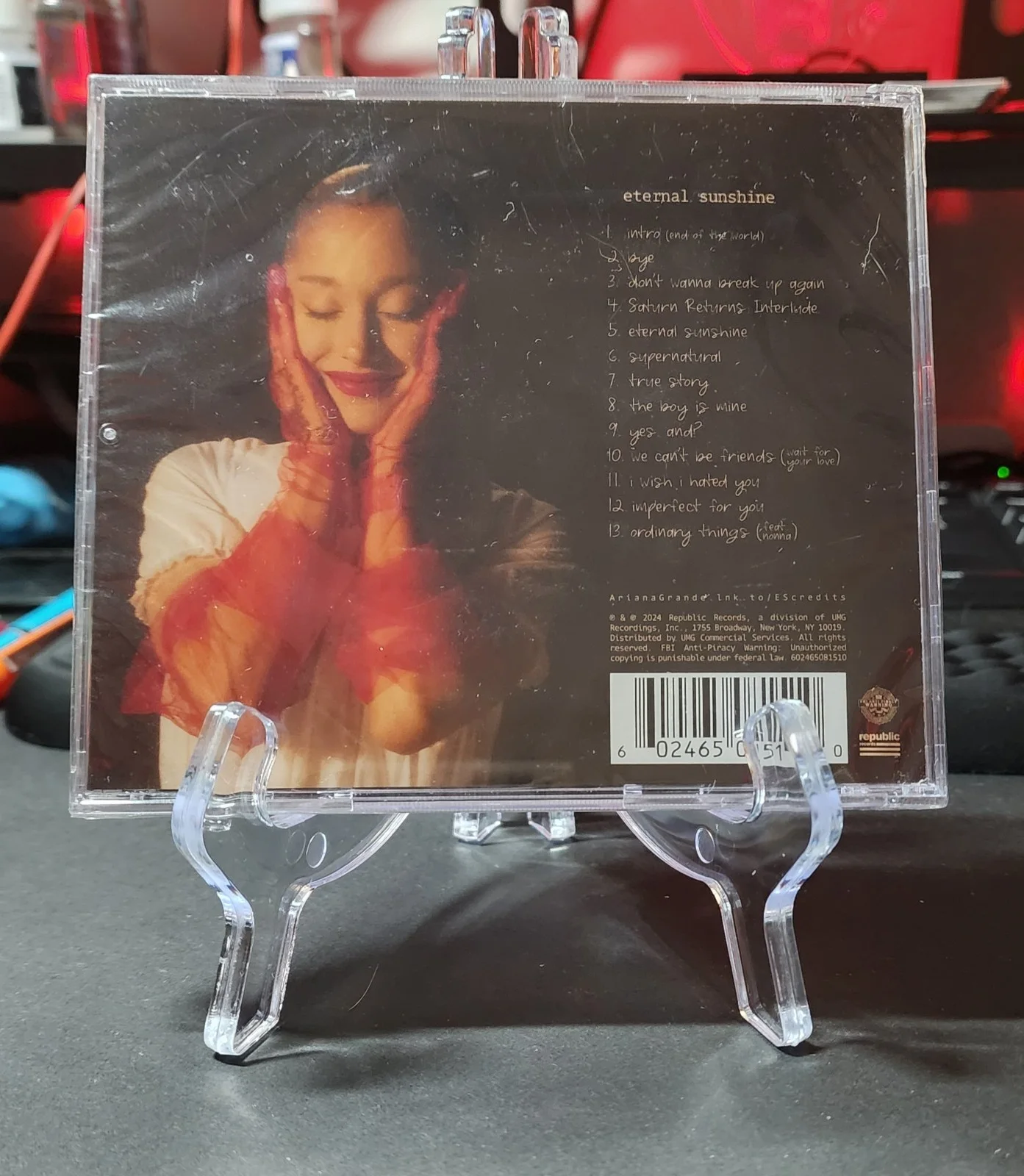 Ariana Grande FULL SIGNATURE SIGNED AUTOGRAPHED Eternal Sunshine CD NEW SEALED, image 2