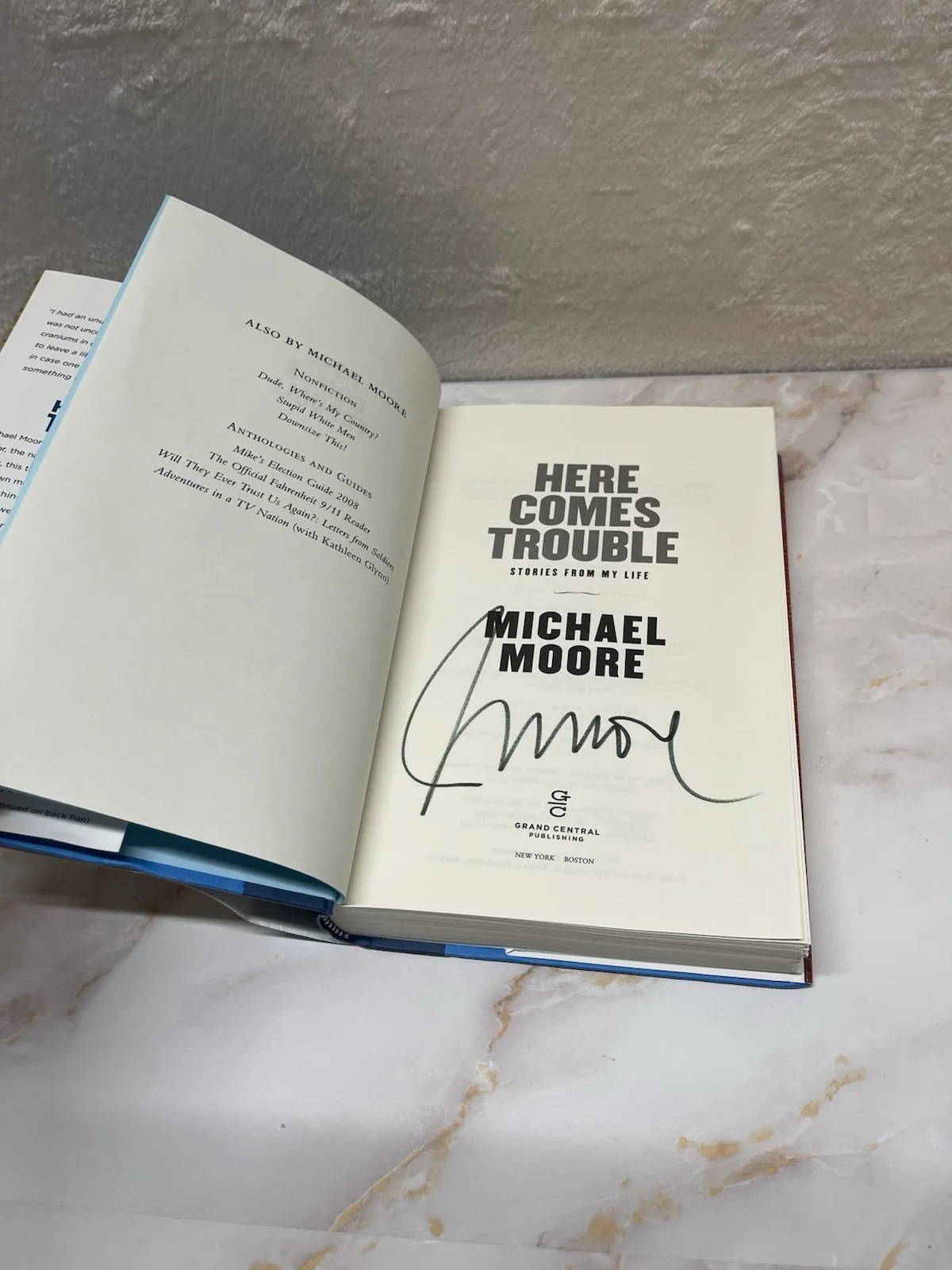 Michael Moore — Michael Moore SIGNED Autographed Here Comes Trouble 2011, 1st Ed HC DJ, image 2
