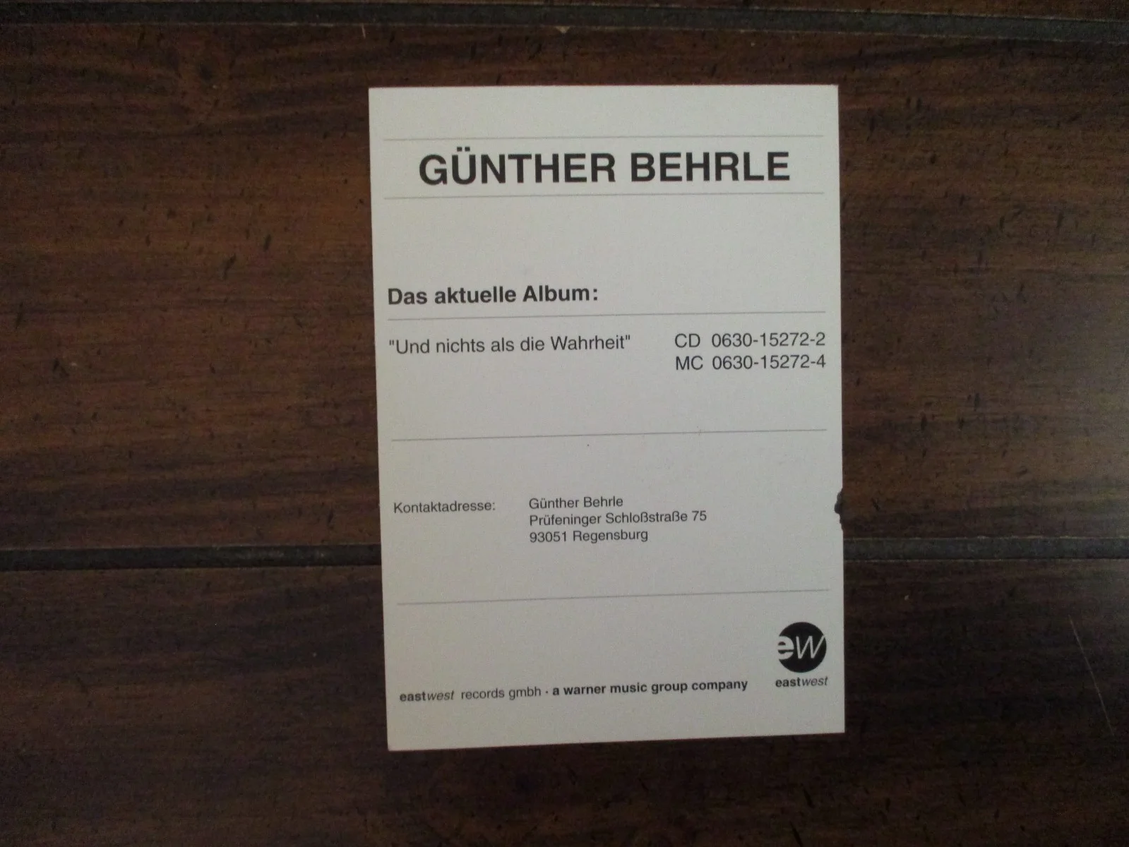 GUNTHER BEHRLE ("Peninta-Peninta") Signed 4 x6 Glossy Color Photo/Card, изображение 3