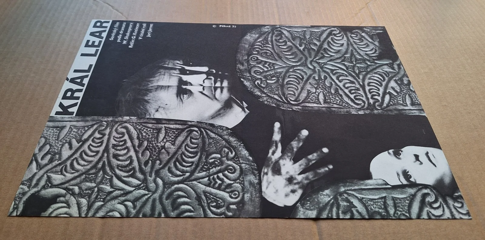 KING LEAR, KOROL LIR, G. KOZINTSEV, ORIGINAL A3 CZECH MOVIE POSTER, HELENA PEKNA, изображение 2