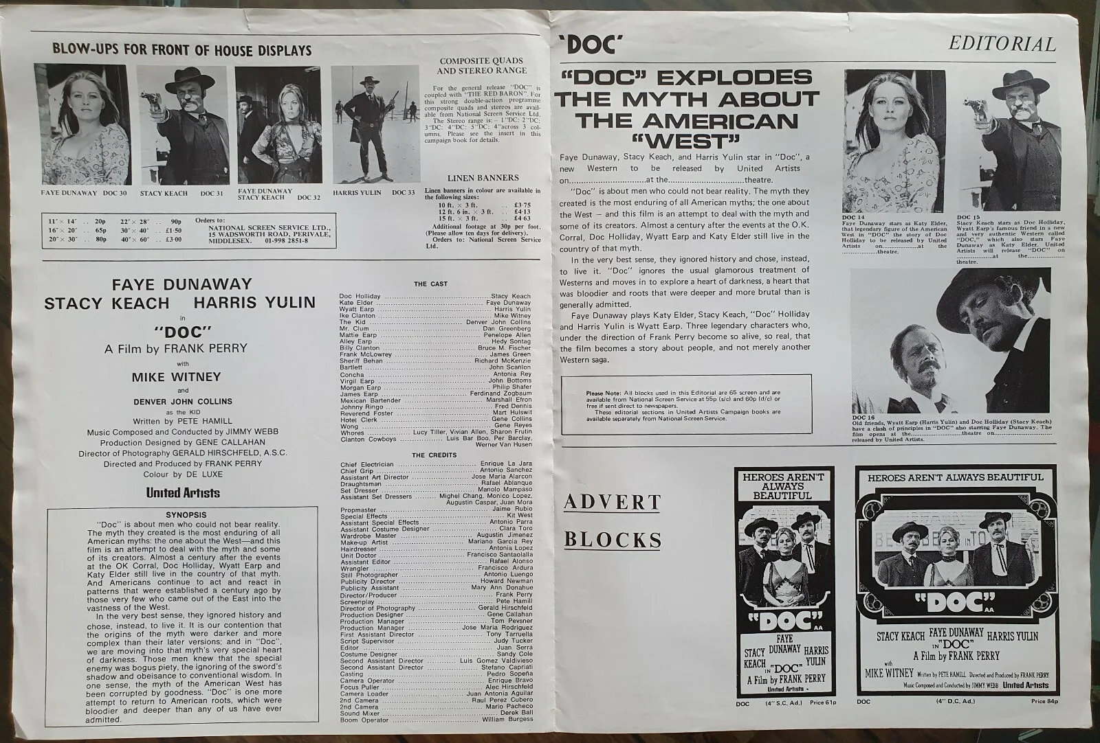DOC - VINTAGE UK PRESSBOOK - FAYE DUNAWAY, STACY KEACH - 1971 WESTERN, изображение 2