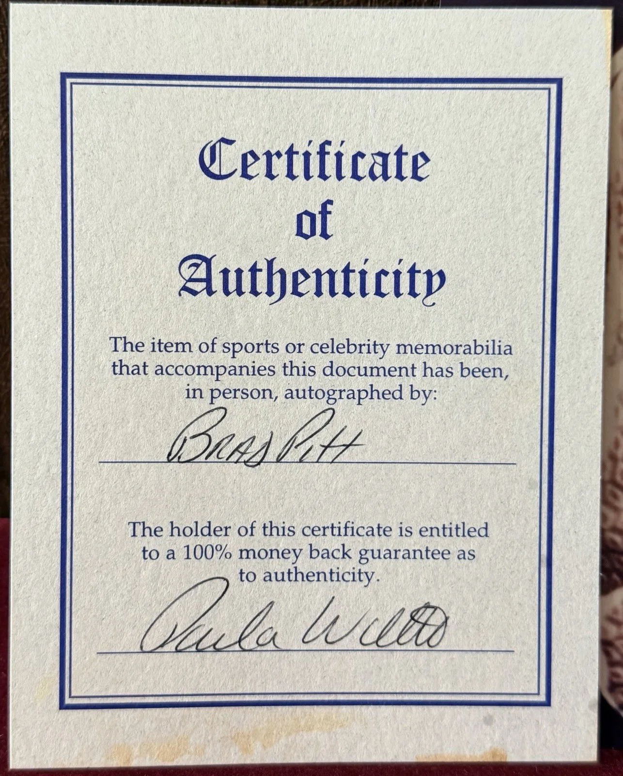 BRAD PITT — Brad Pitt Signed 8X10 Photo ~ Interview With The Vampire Picture ~ Authenticated, image 4