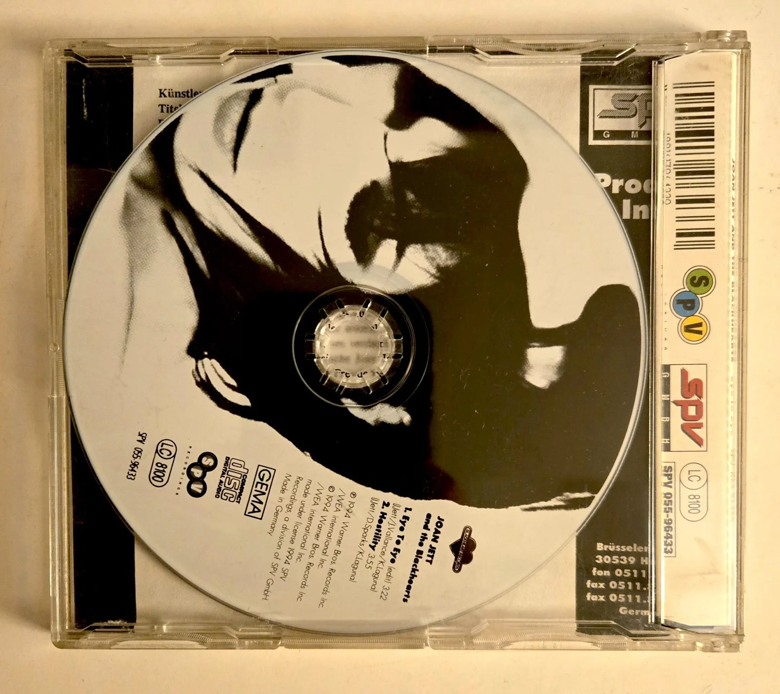 JOAN JETT & the Blackhearts SIGNED Eye to 'Eye' CD Single 1994 Germany RARE, изображение 2