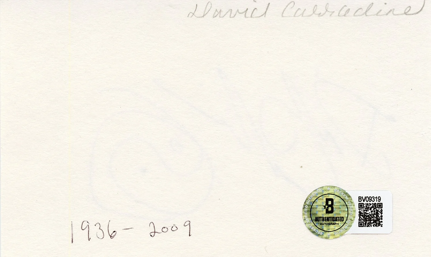 L@@K David Carradine KUNG FU Signed Index Card Framed Presentation Piece BAS, image 3