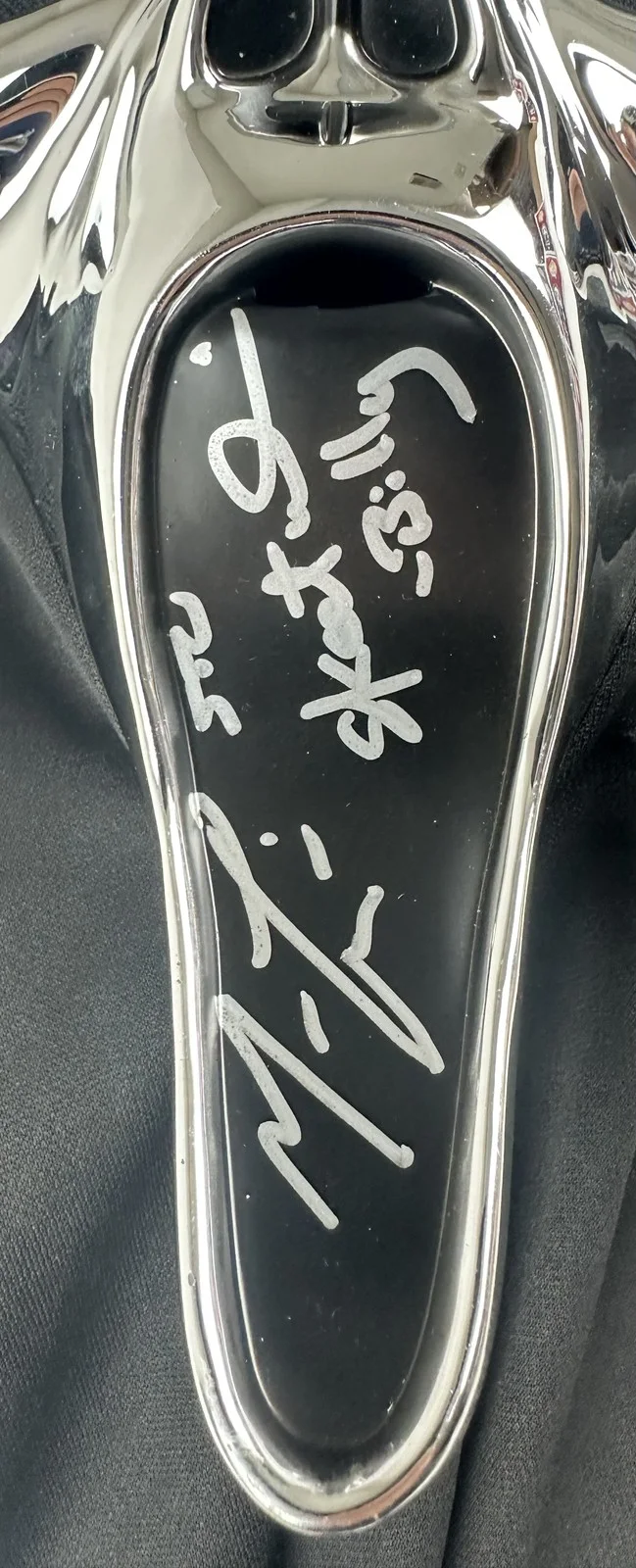 Matthew Lillard — Matthew Lillard Skeet Ulrich signed chrome Ghostface Scream mask autograph BAS 9, image 2