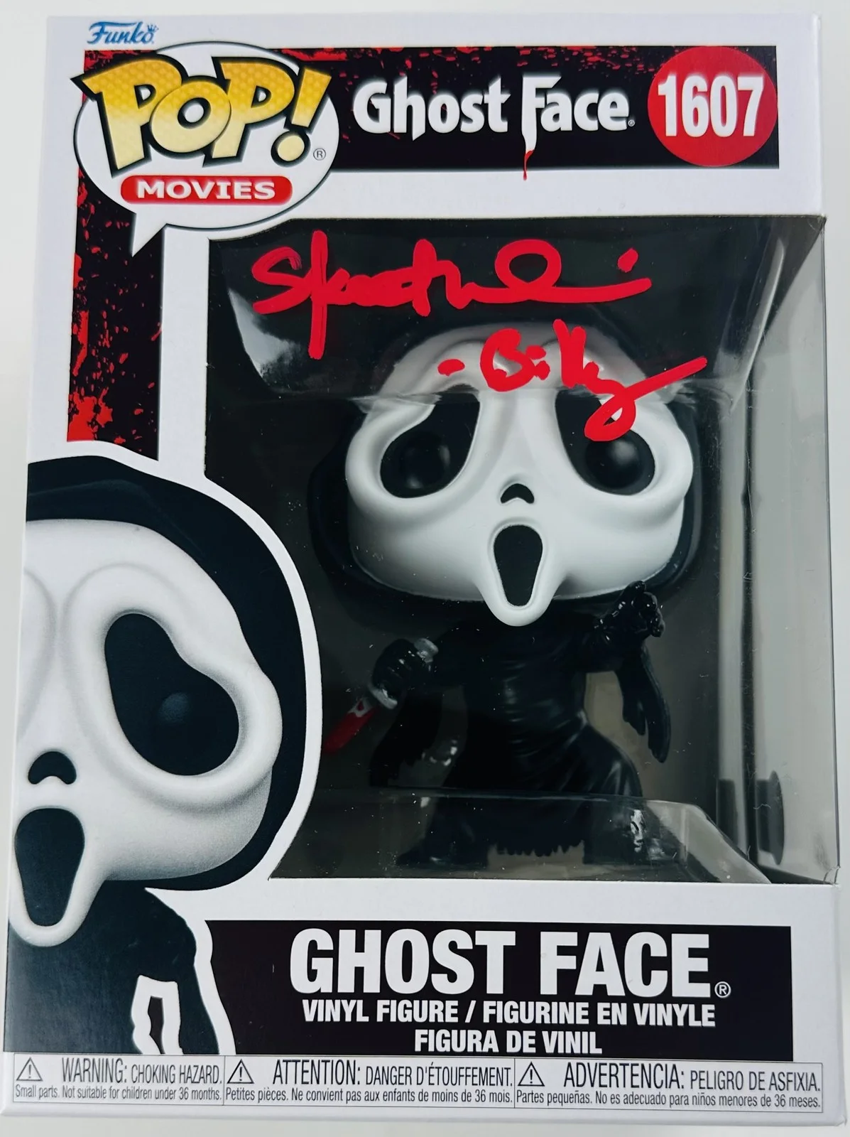 Skeet Ulrich — Skeet Ulrich signed Ghostface Funko 1607 Scream autograph Billy Loomis BAS 489