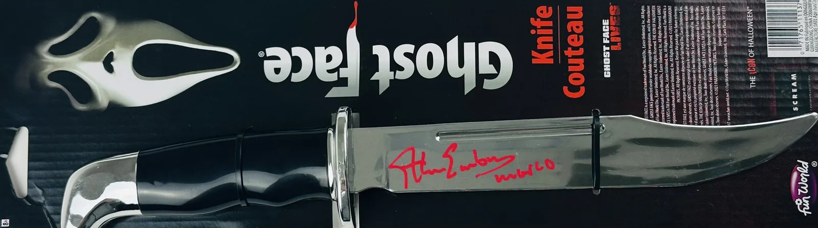 Ethan Embry — Ethan Embry signed officially licensed Ghostface knife Scream autograph 473