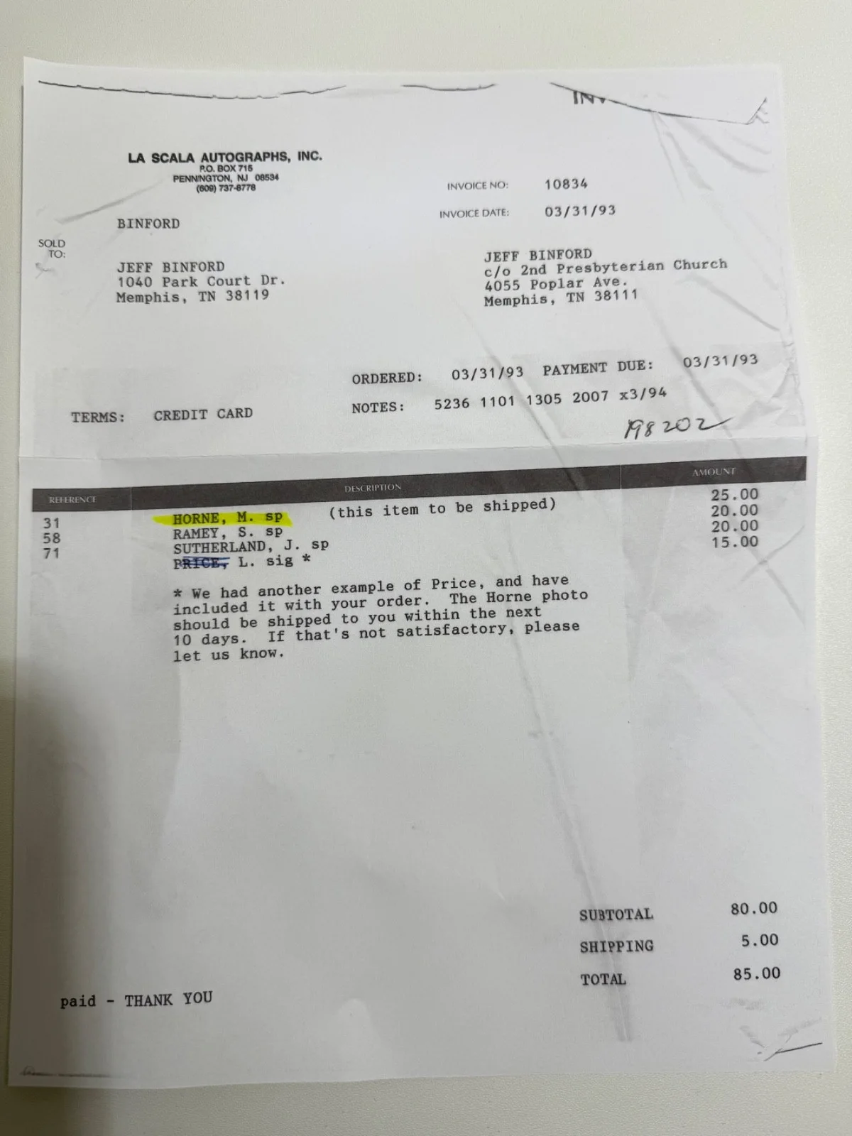 Signed Marilyn Horne Opera Photo W/ 1993 La Scala Autographs Invoice-Vintage, image 4