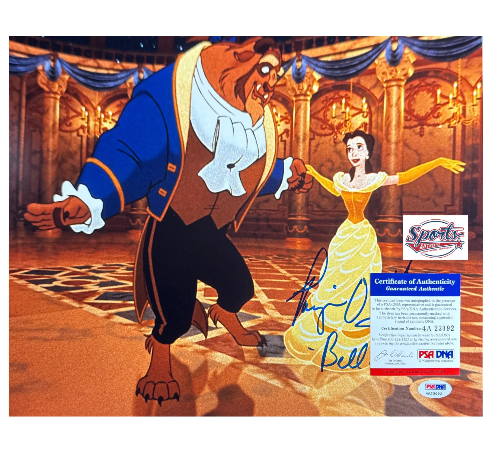 Paige O'Hara — Paige O'Hara Signed 11x14 Disney Beauty & The Beast PSA 4A23092