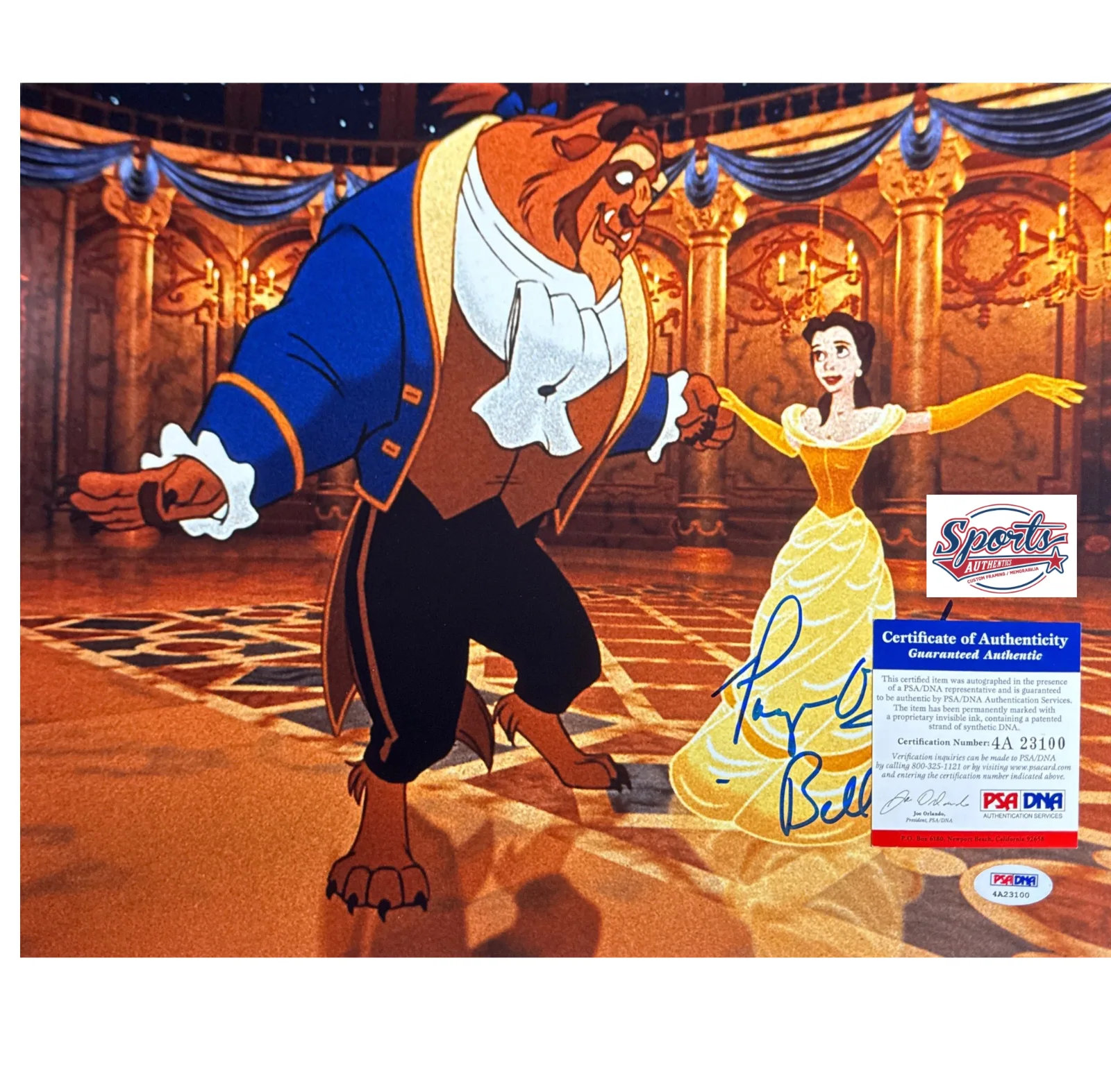 Paige O'Hara — Paige O'Hara Signed 11x14 Disney Beauty & The Beast PSA 4A23100