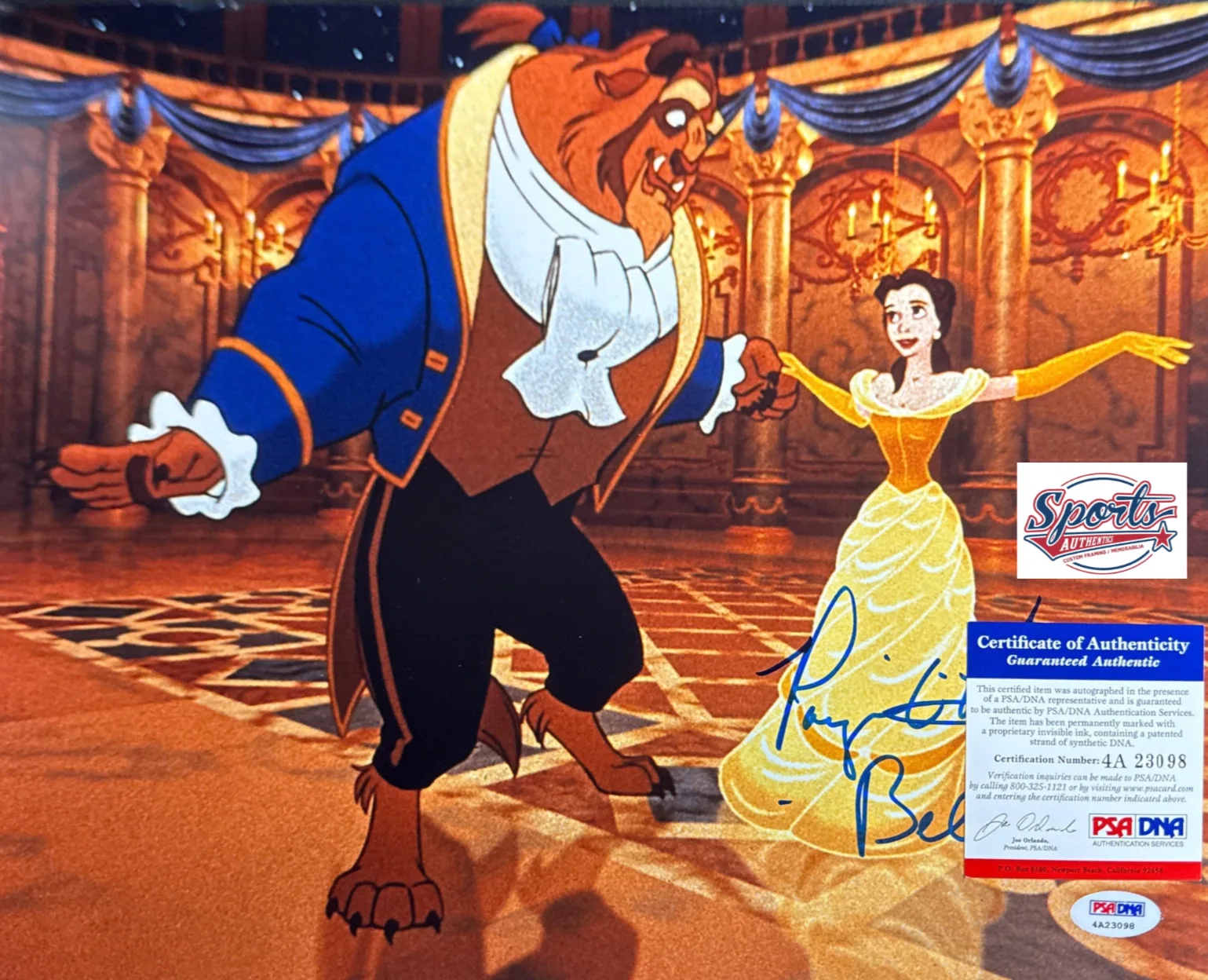 Paige O'Hara — Paige O'Hara Signed 11x14 Disney Beauty & The Beast PSA 4A23098