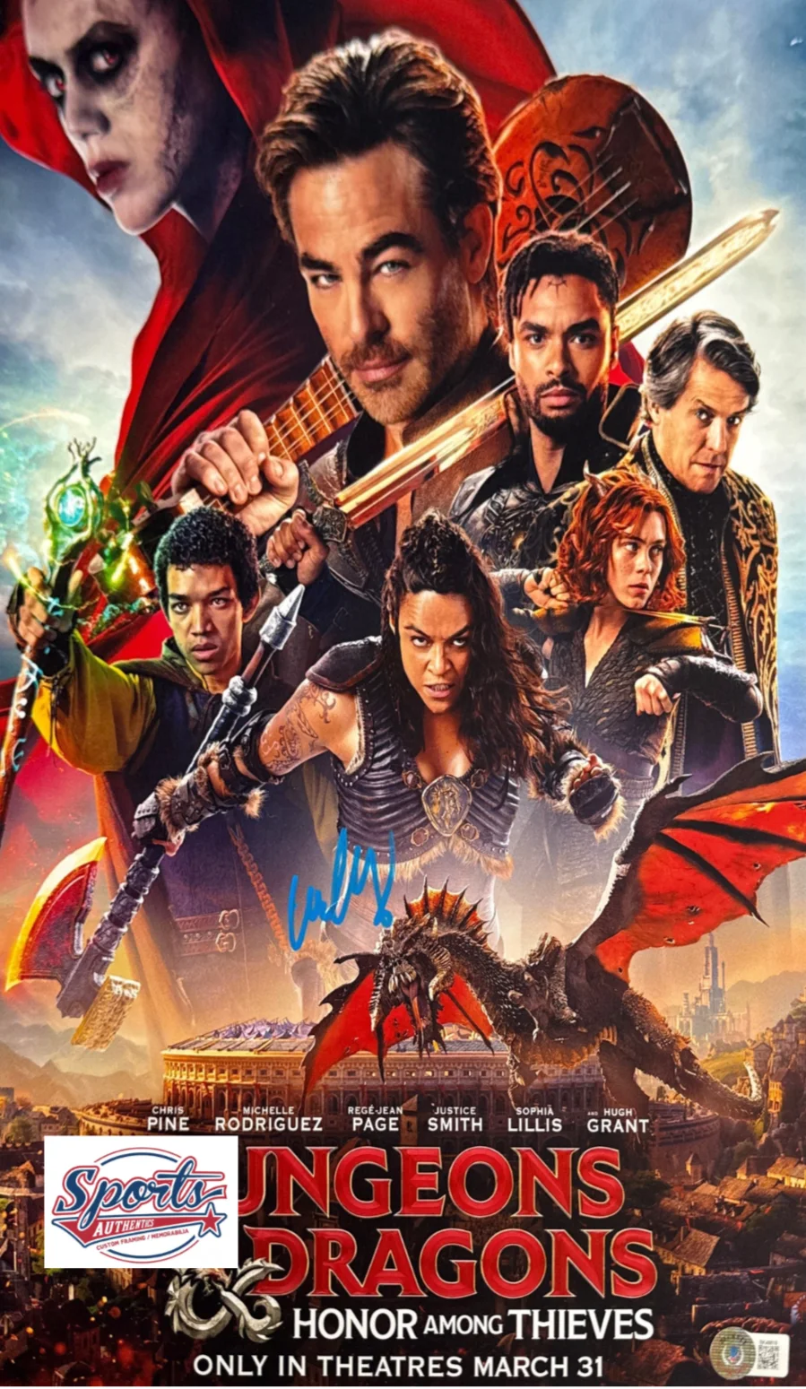 Michelle Rodriguez — Michelle Rodriguez Signed 11x17 Dungeons & Dragons Movie Poster BAS BJ04971