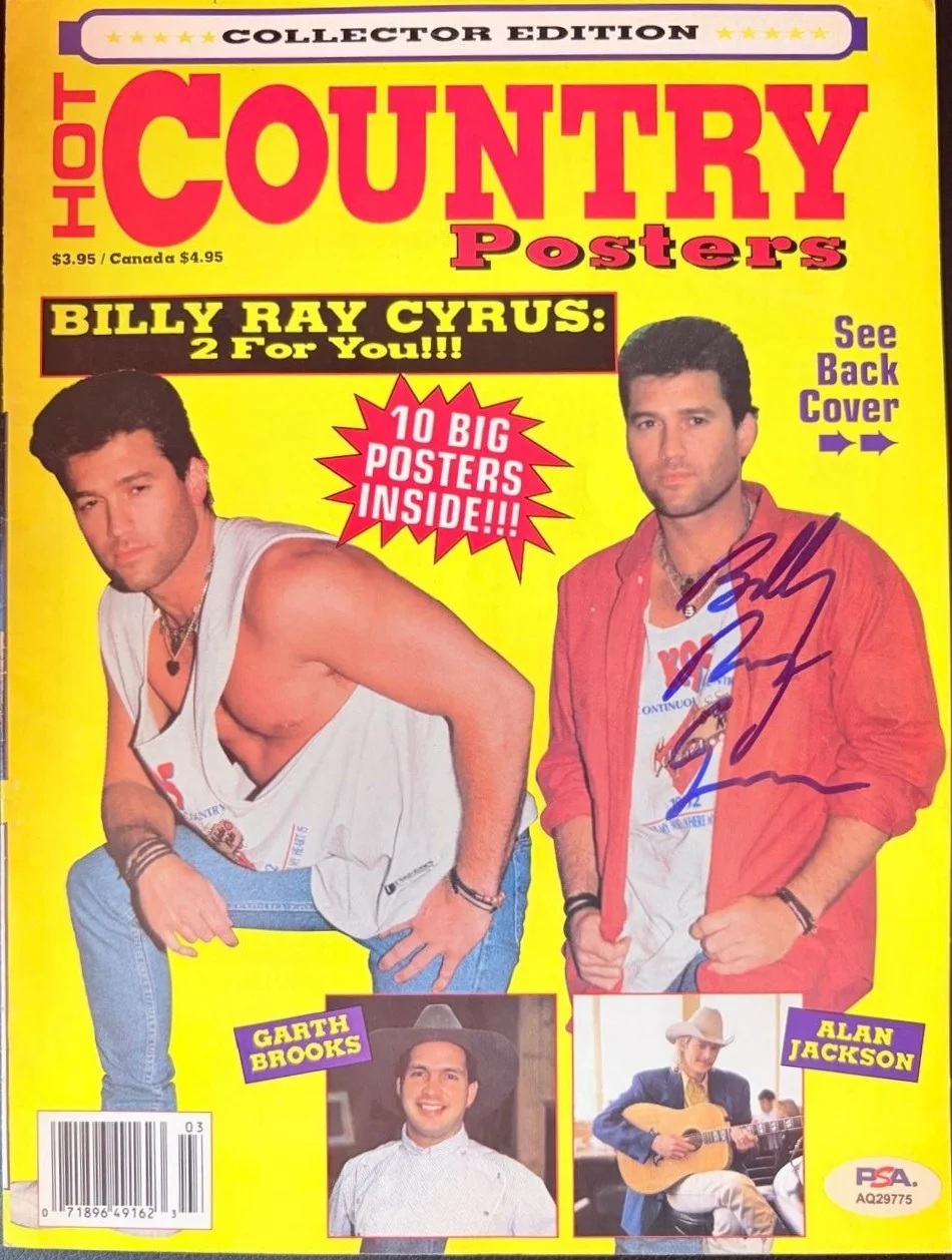 Billy Ray Cyurs — BILLY RAY CYRUS SIGNED AUTOGRAPHED MAGAZINE COVER HANNAH MONTANA PSA E