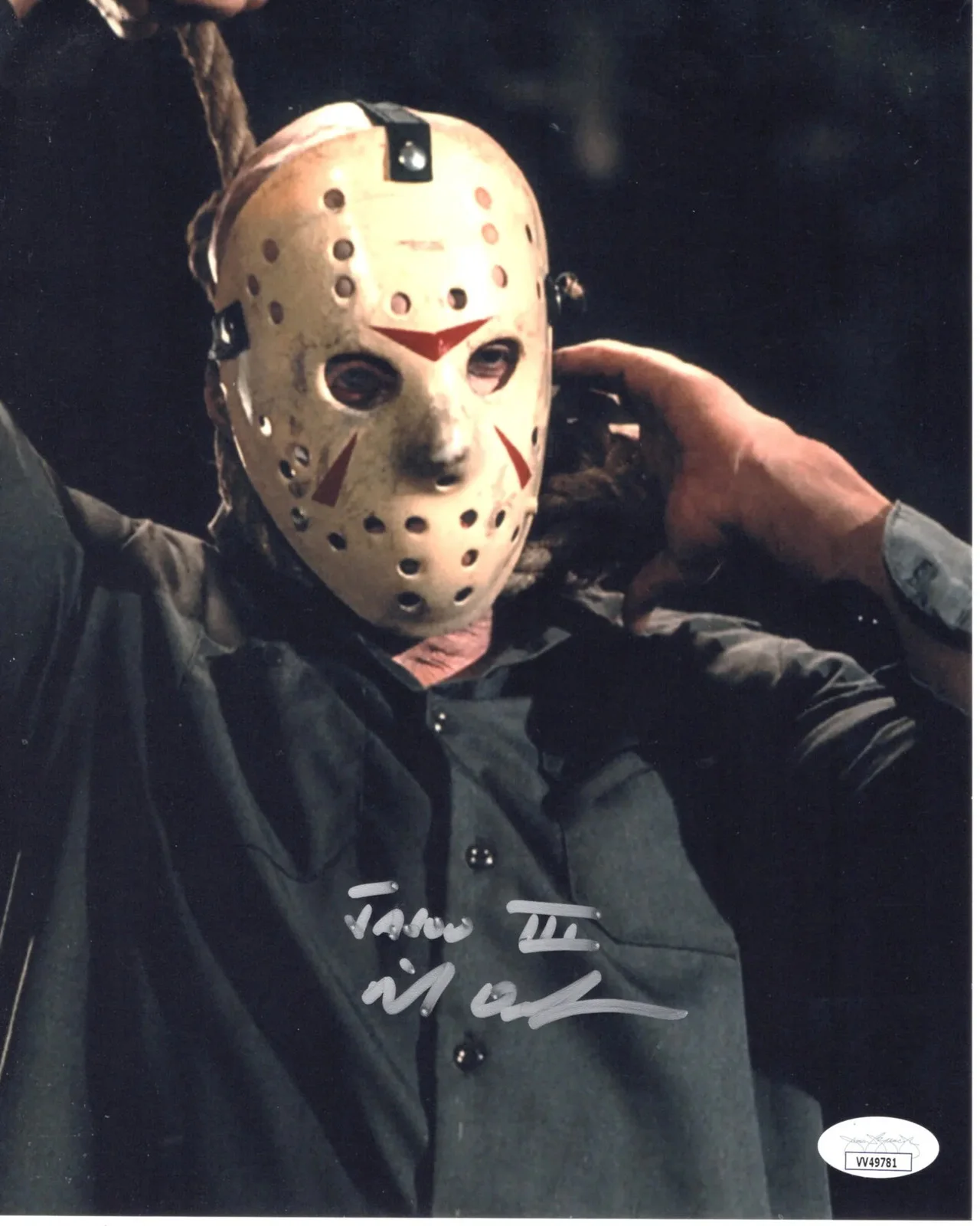 Mike DeLuna — Mike DeLuna signed 8x10 Photo Jason Voorhees Friday the 13th Part III JSA