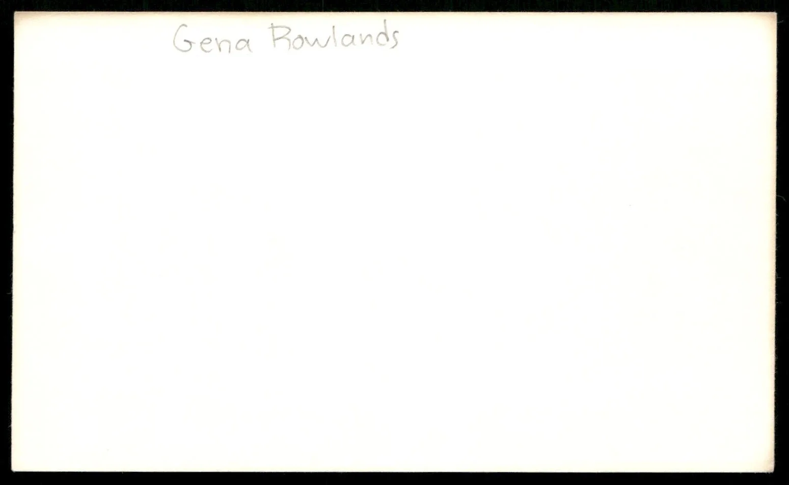 Actress Gena Rowlands Vintage Index Auto Card -Beautiful Autograph, image 2
