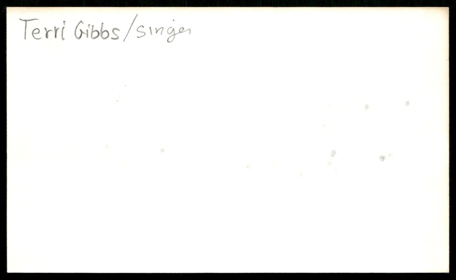 Blind Singer Terri Gibbs Vintage Index Auto Card -Beautiful Autograph, изображение 2