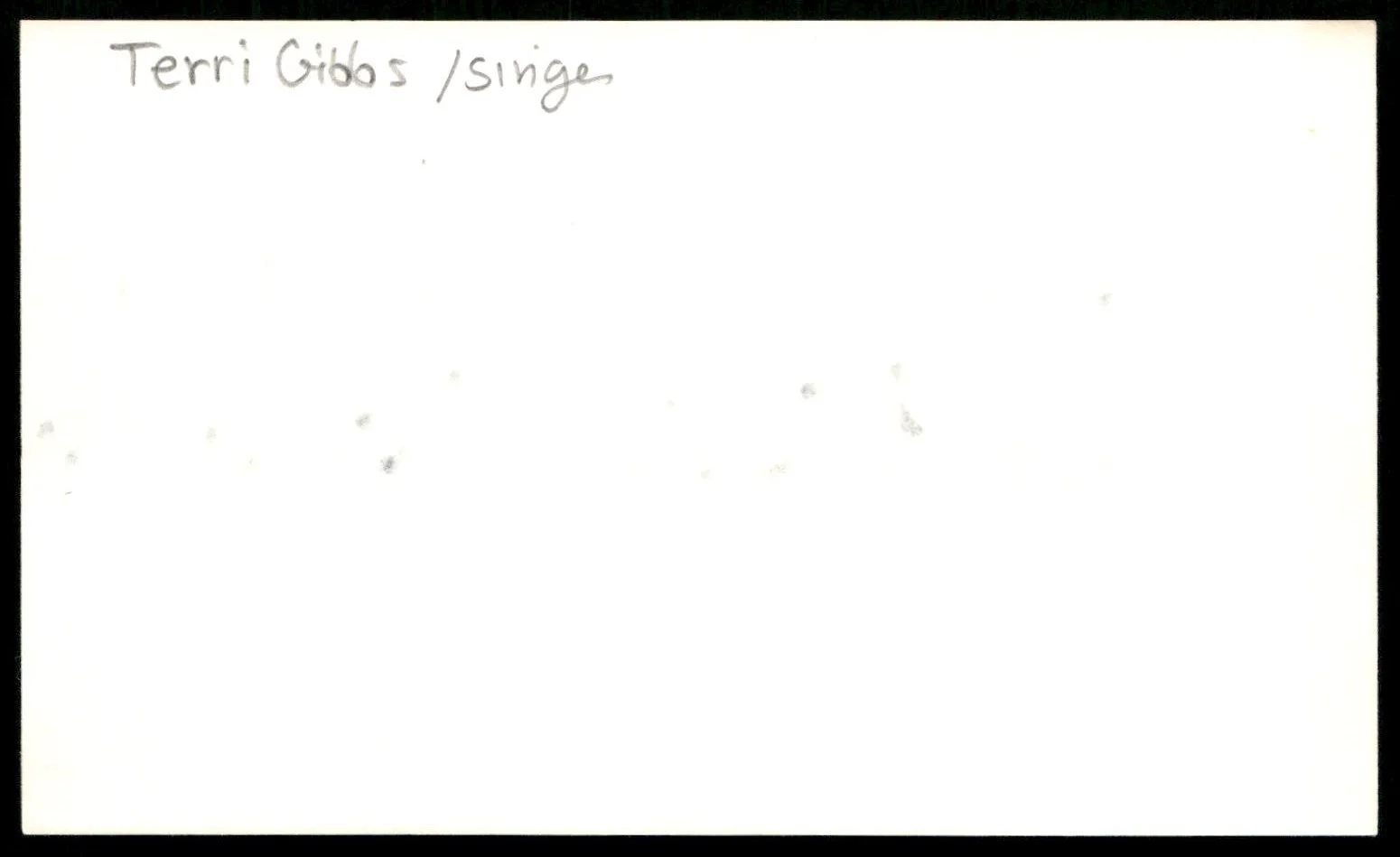 Blind Singer Terri Gibbs Vintage Index Auto Card -Beautiful Autograph, изображение 2