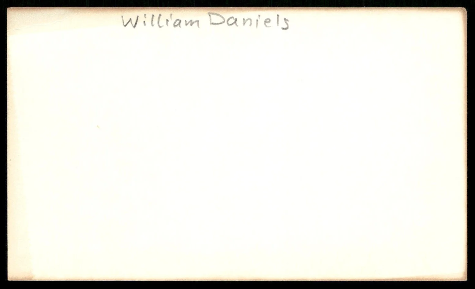 Actor William Daniels Vintage Index Auto Card -Beautiful Autograph, image 2