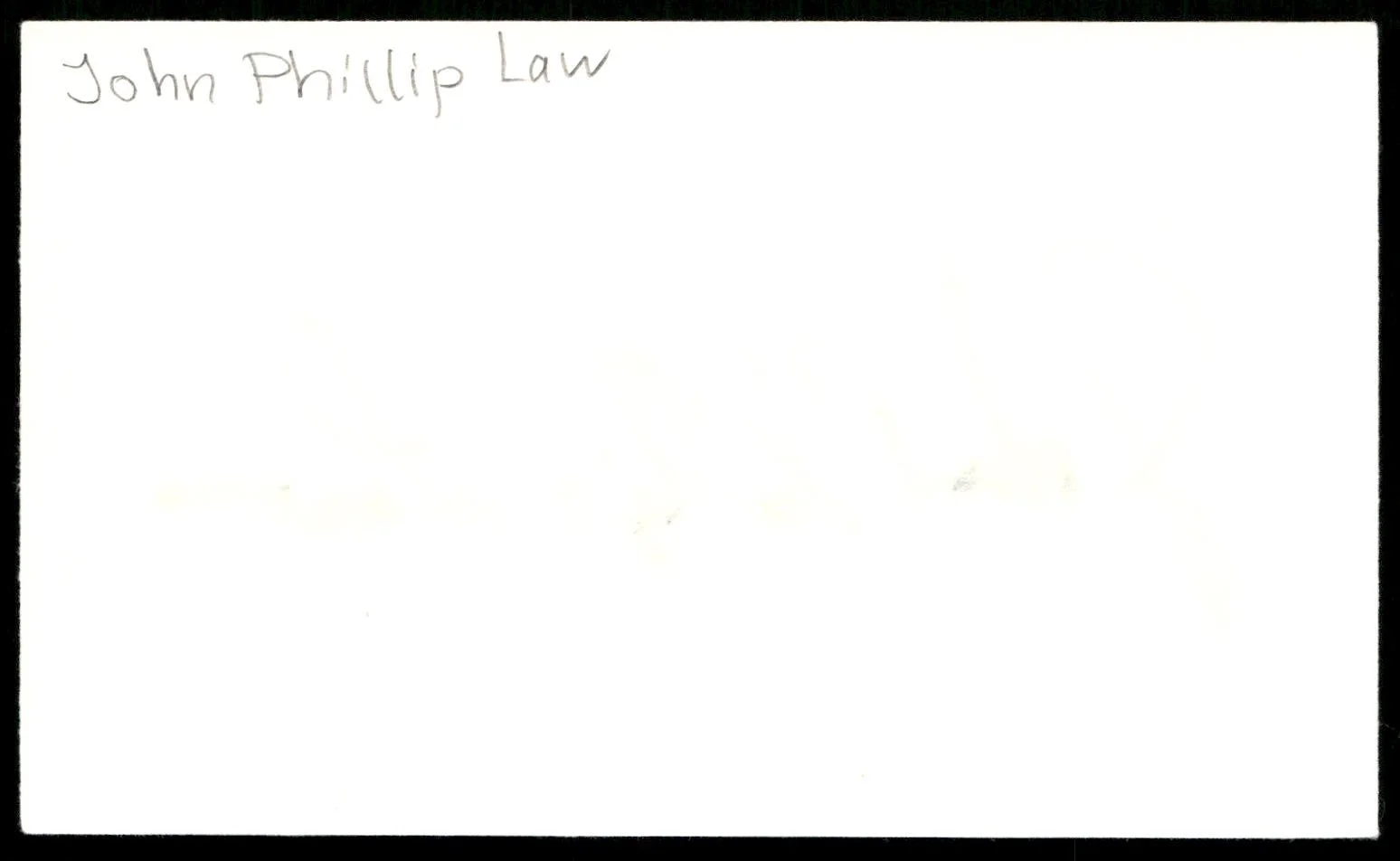 Actor John Phillip Law Vintage Index Auto Card -Beautiful Autograph, image 2