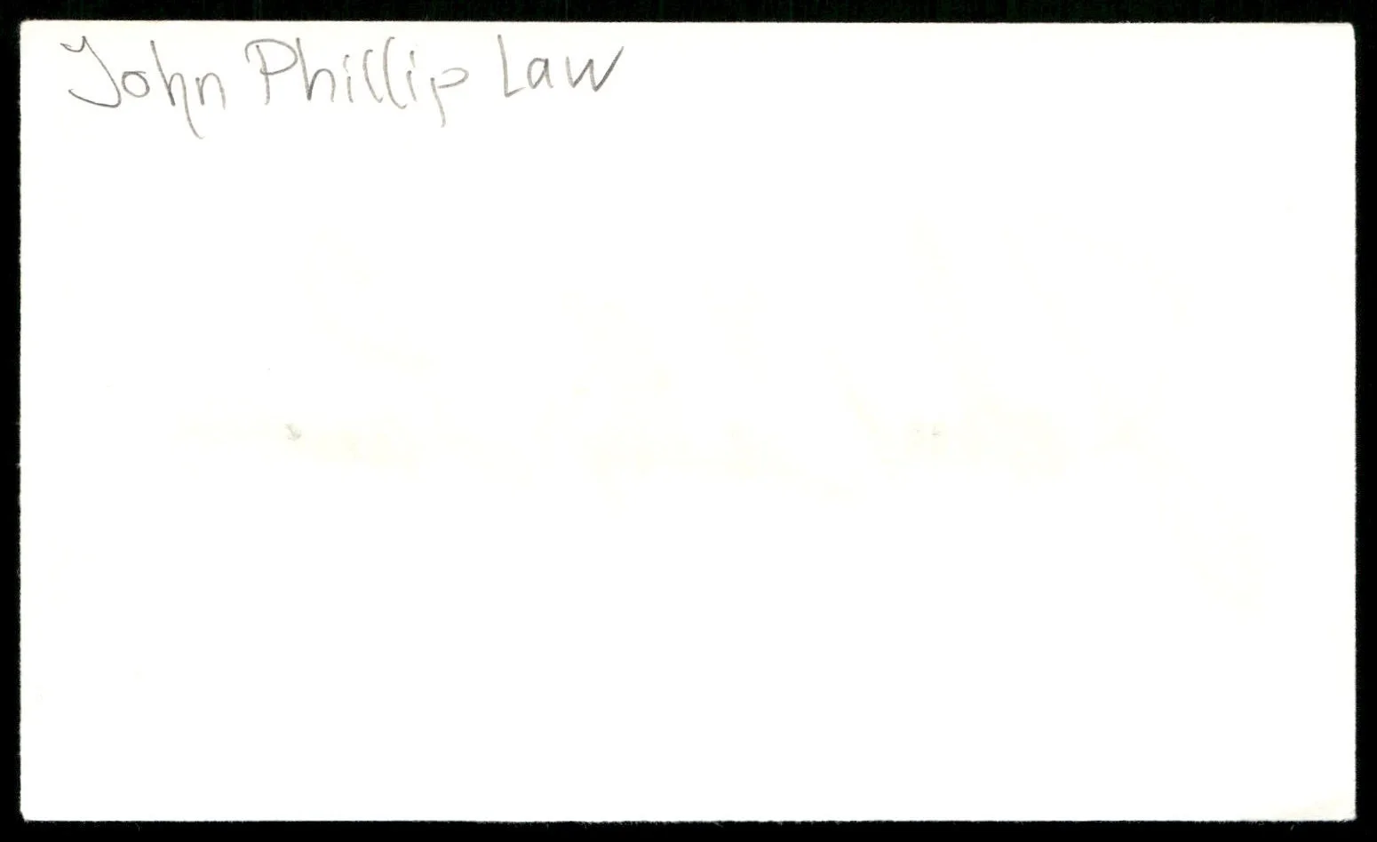 Actor John Phillip Law Vintage Index Auto Card -Beautiful Autograph, изображение 2
