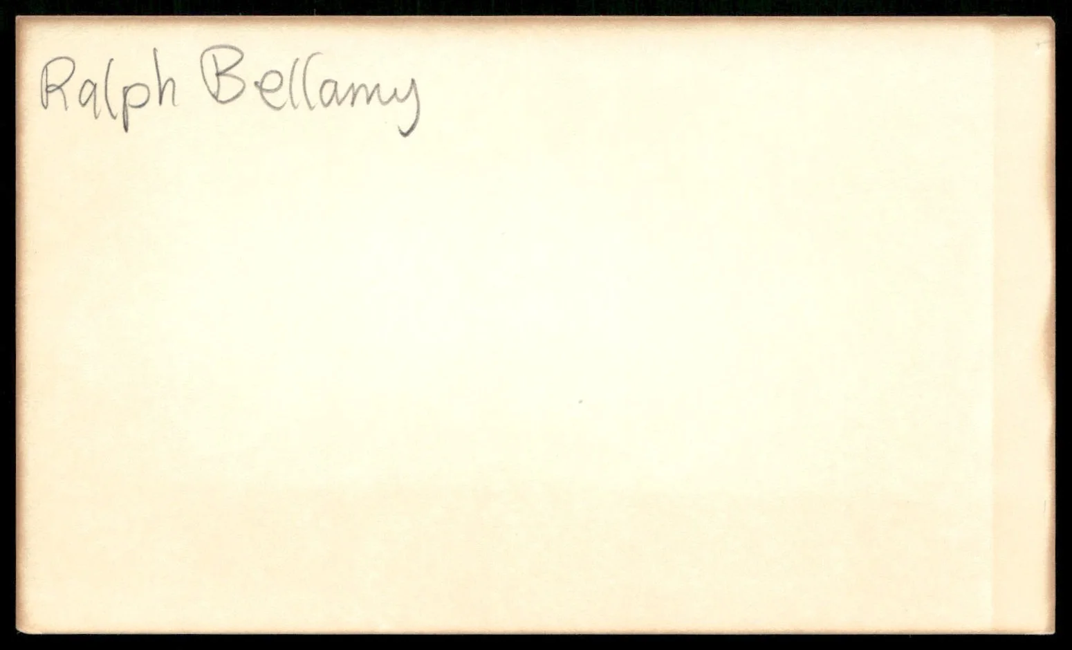 Actress Ralph Bellamy Vintage Index Auto Card -Beautiful Autograph, изображение 2