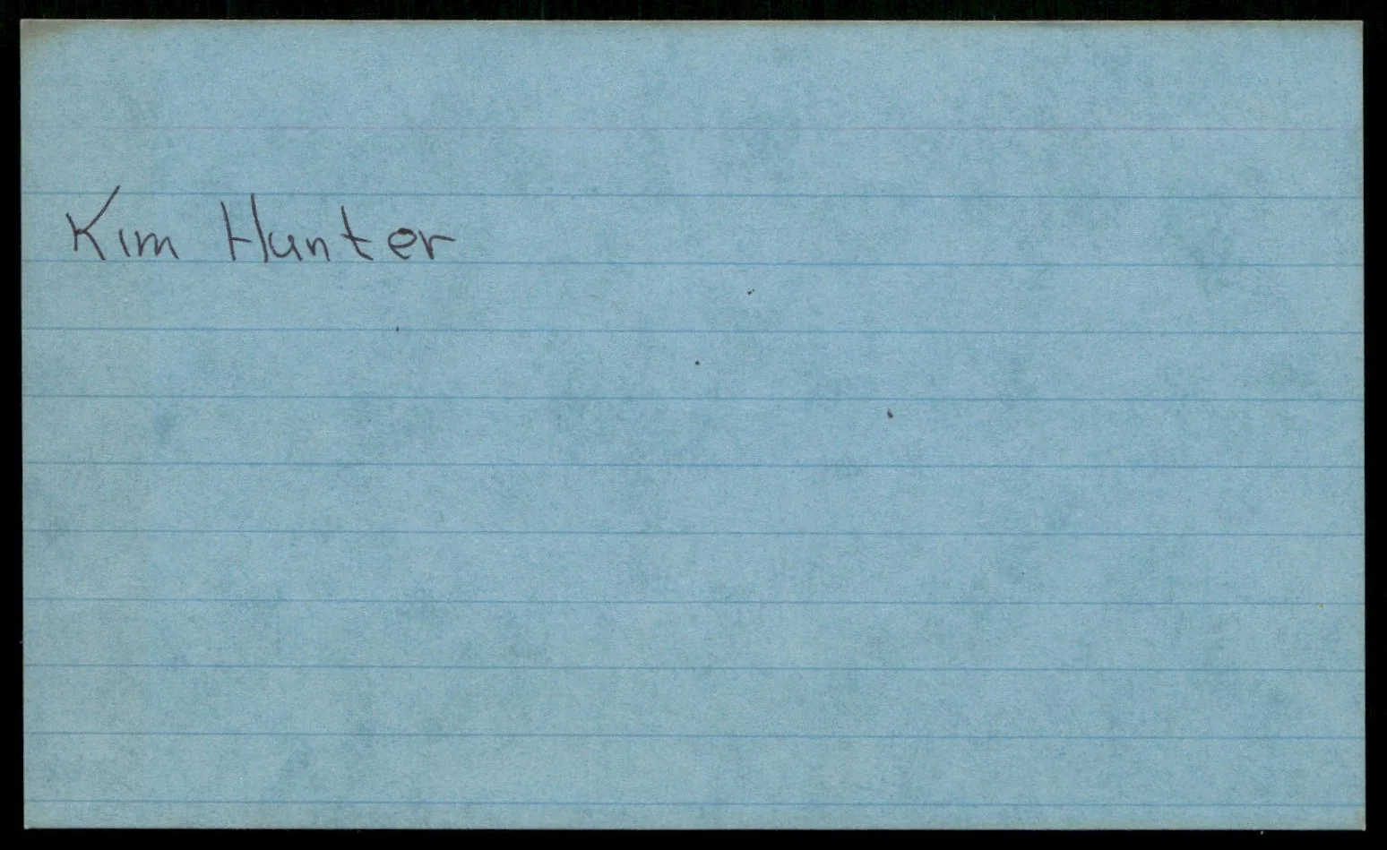 Actress Kim Hunter Vintage Index Auto Card -Beautiful Autograph, image 2