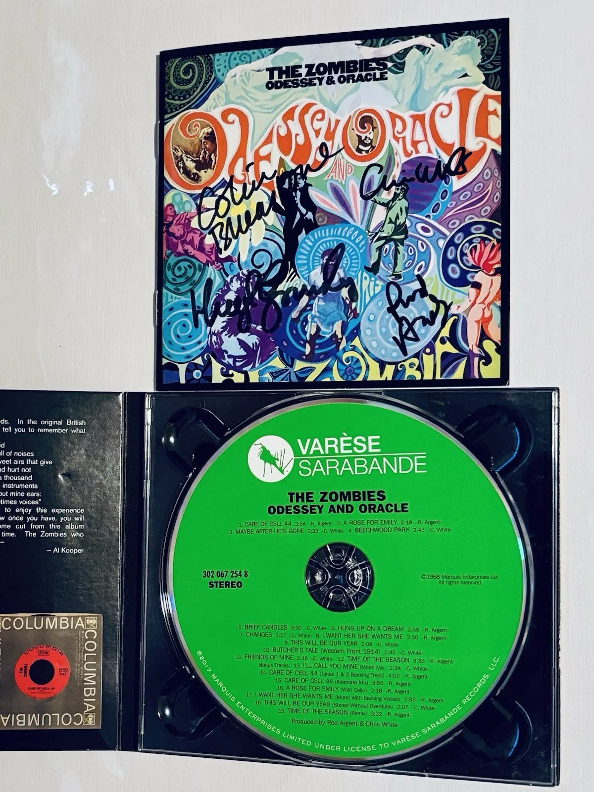 The Zombies Signed CD Insert JSA, image 3