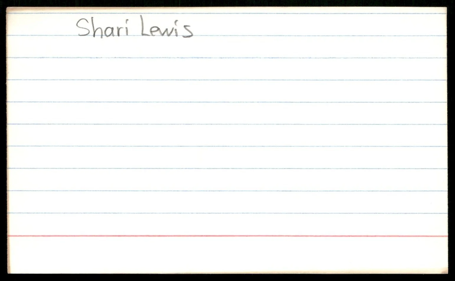 Actress Shari Lewis Vintage Index Auto Card -Beautiful Autograph, image 2